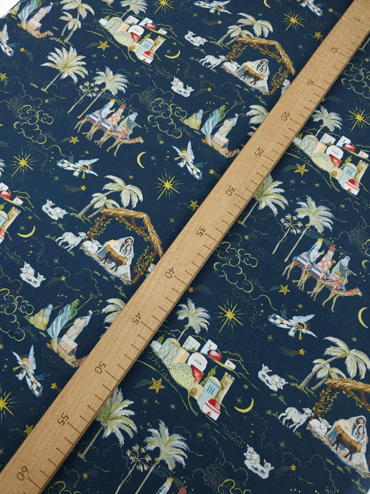 Navy Silent Night Scenic 100% Cotton