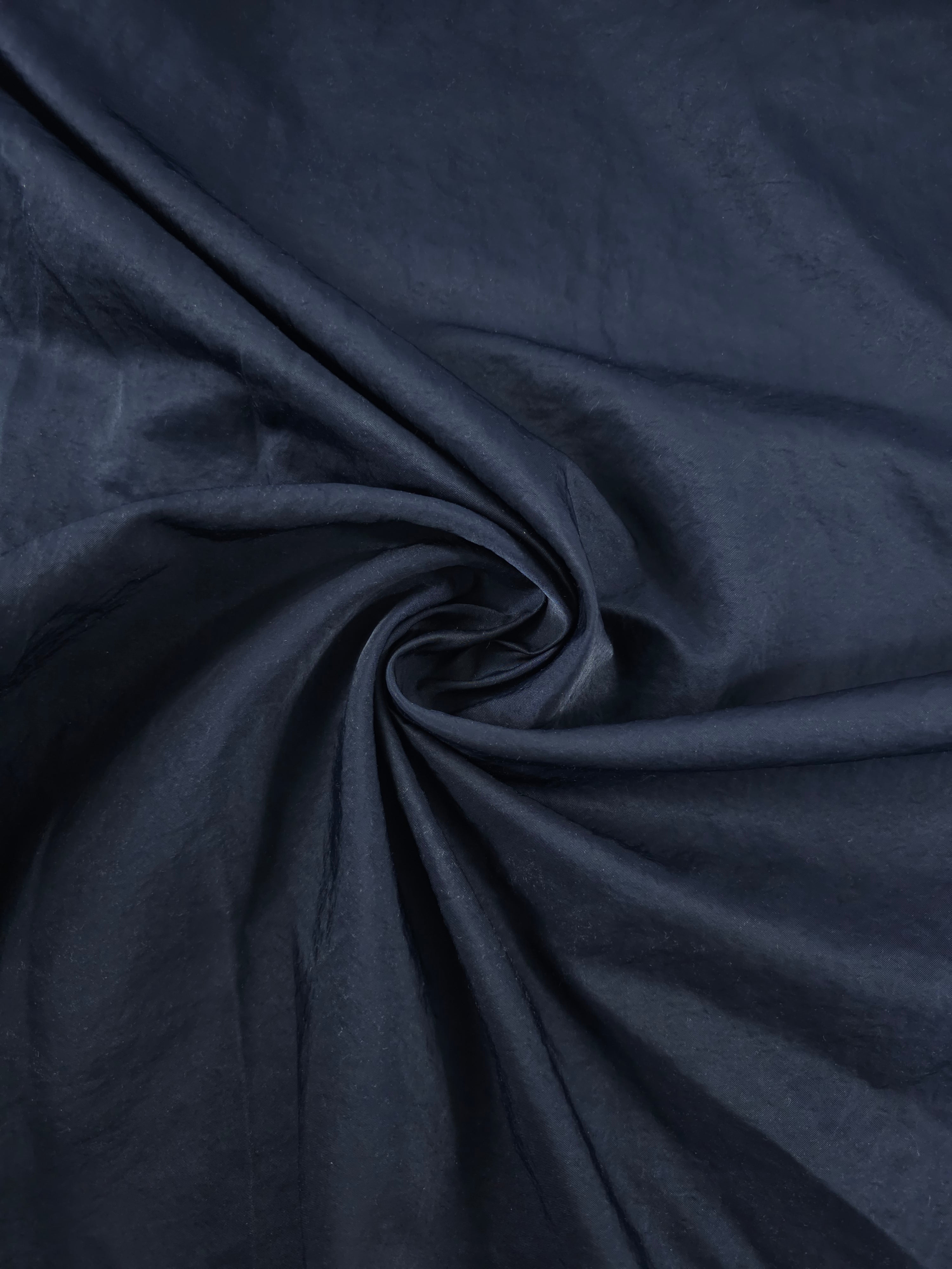 Dark Navy Heavyweight Crinkle Taffeta