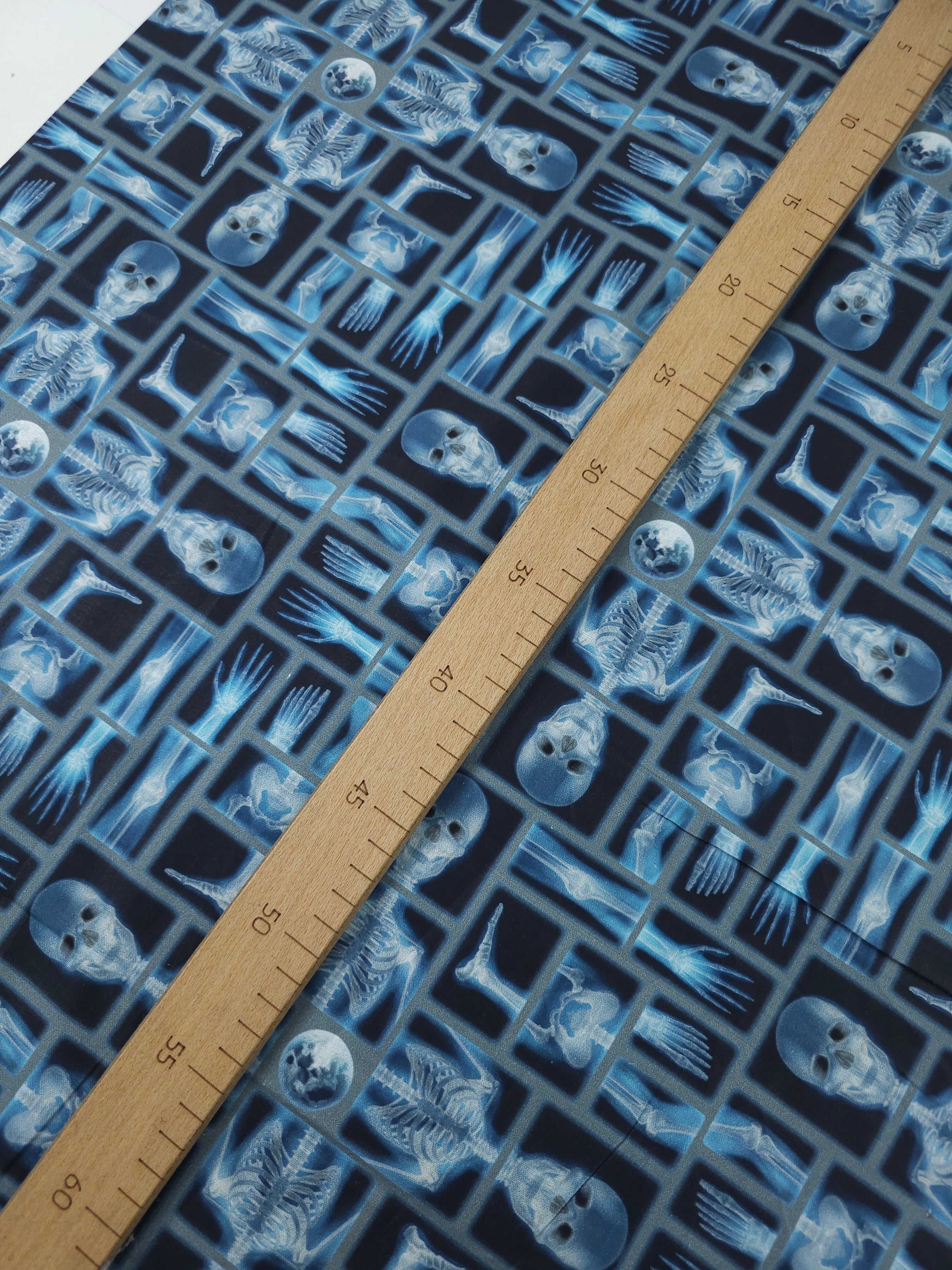 Blue/Black Skeleton Anatomy 100% Cotton