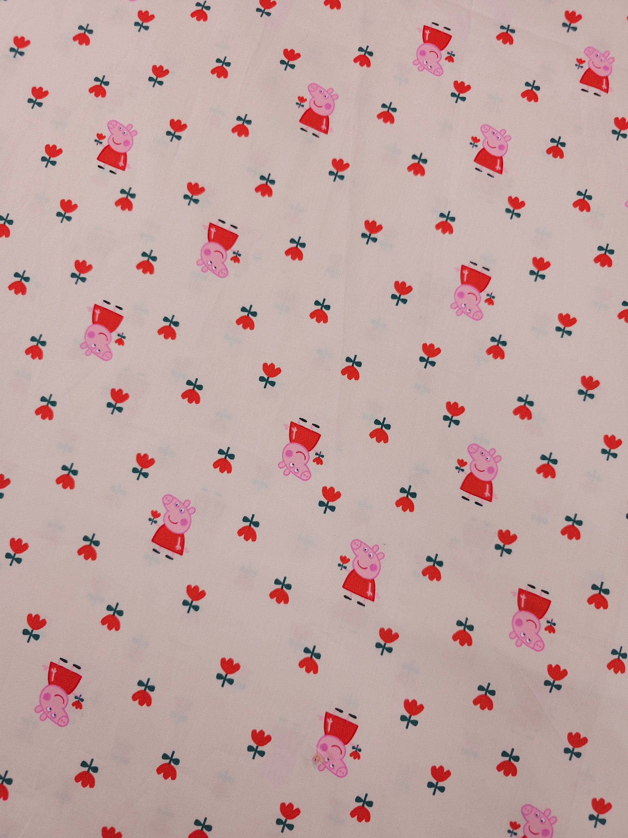 Peppa Pig Ditsy Poppy Flower Cotton Poplin