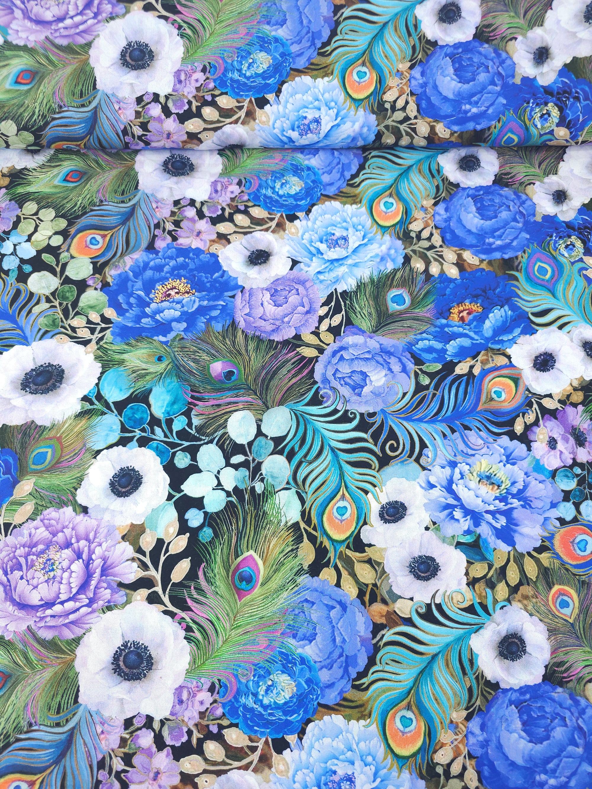 Peacock Floral Bloom 100% Cotton