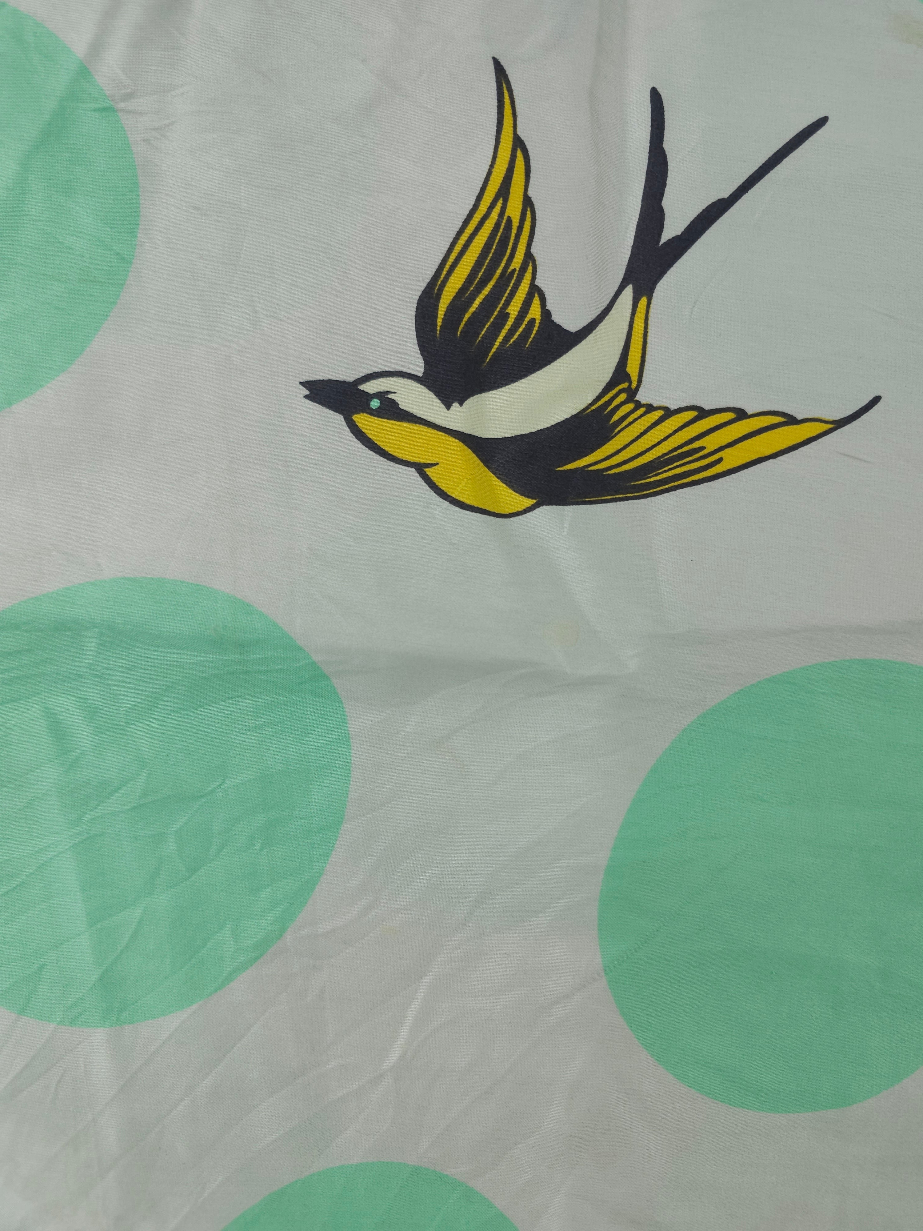 Mint birdspotting Cotton sateen- 1.7m piece