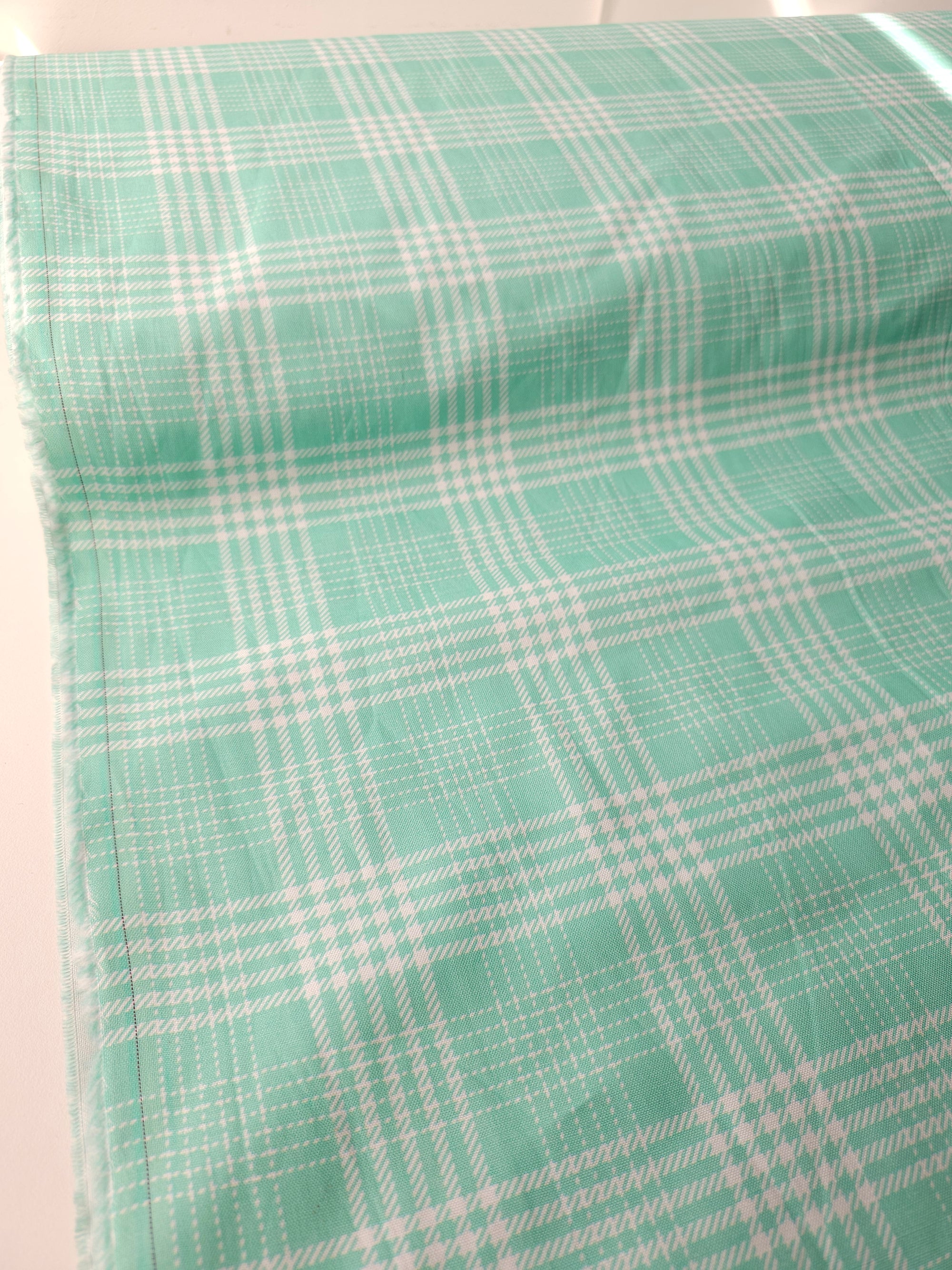 Mint Green Tartan 100% Cotton