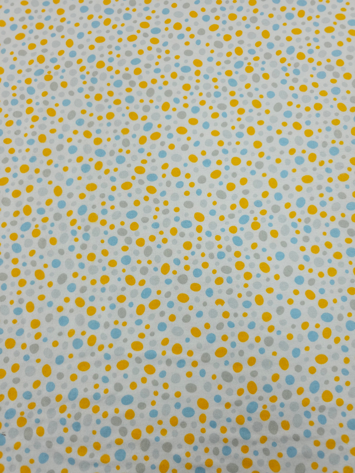 Marigold/Blue Irregular Tossed Pebbles Lightweight Flannel Cotton