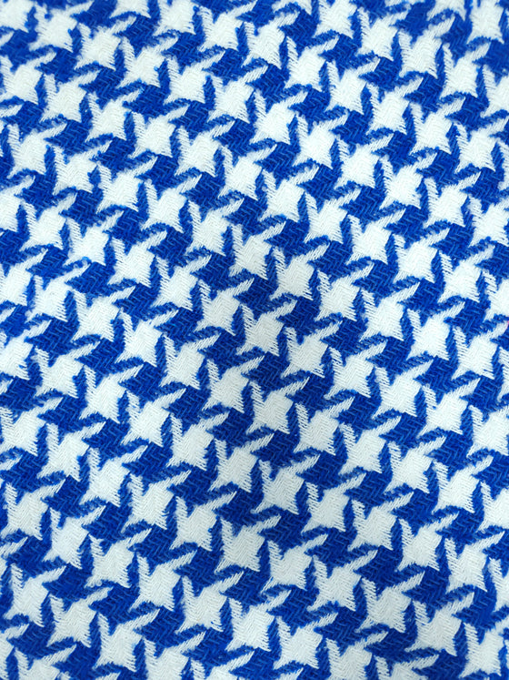 Blue/White Dogtooth Acrylic Wool