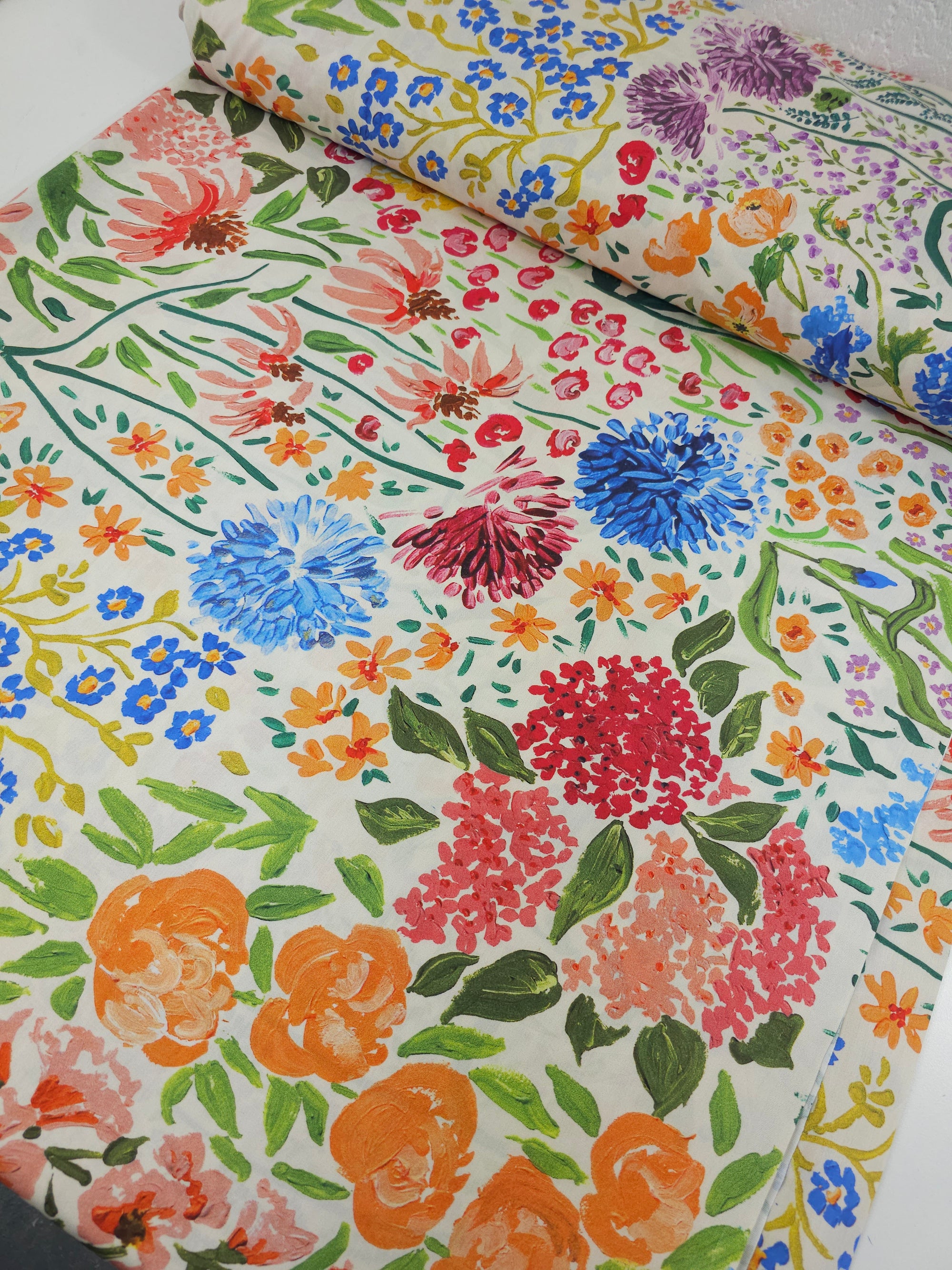 Watercolour Floral Meadow 100% Cotton 105" *EXTRA WIDE*