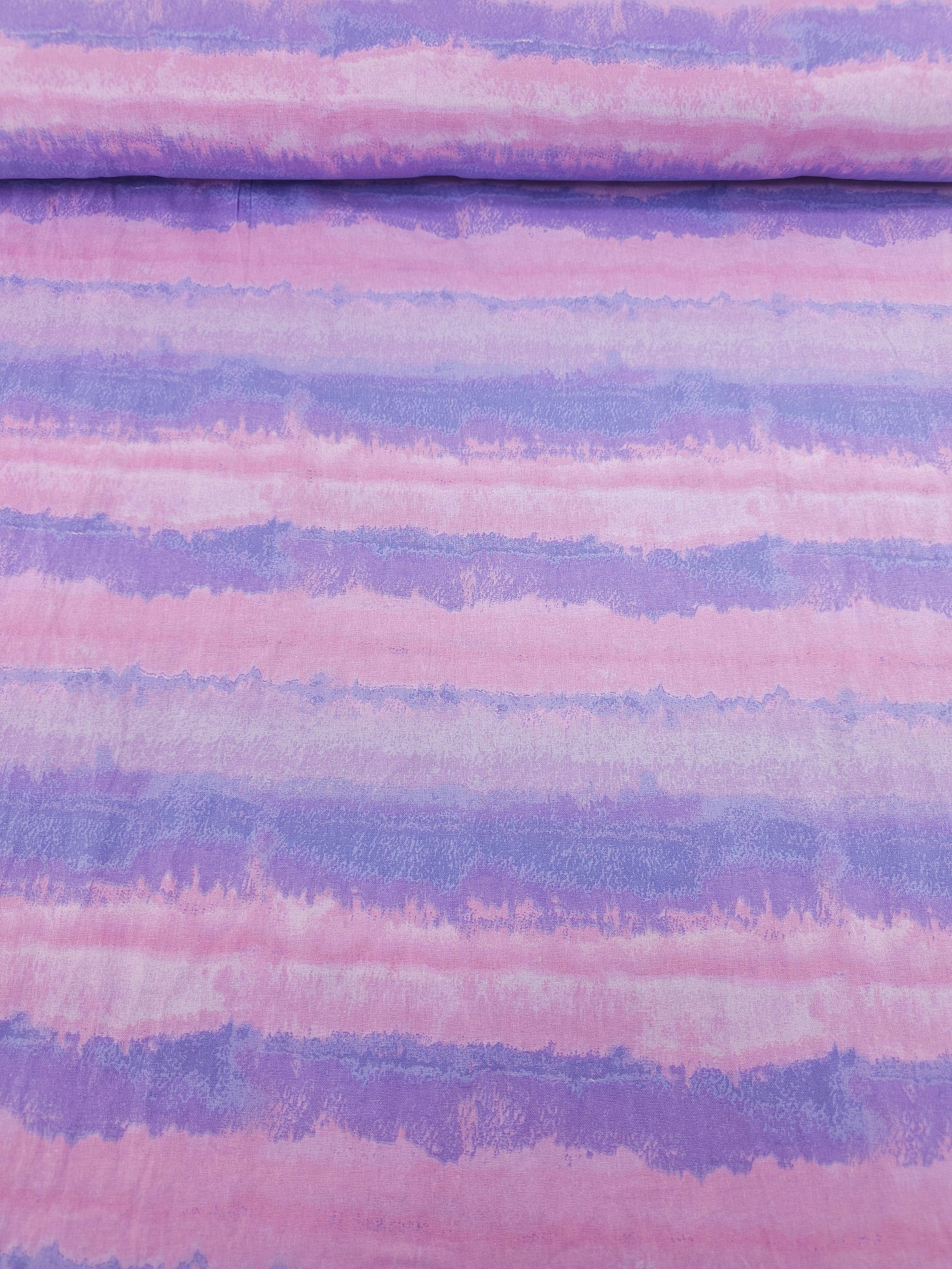 Lilac/Pink Block Stripe Diffusion 100% Cotton
