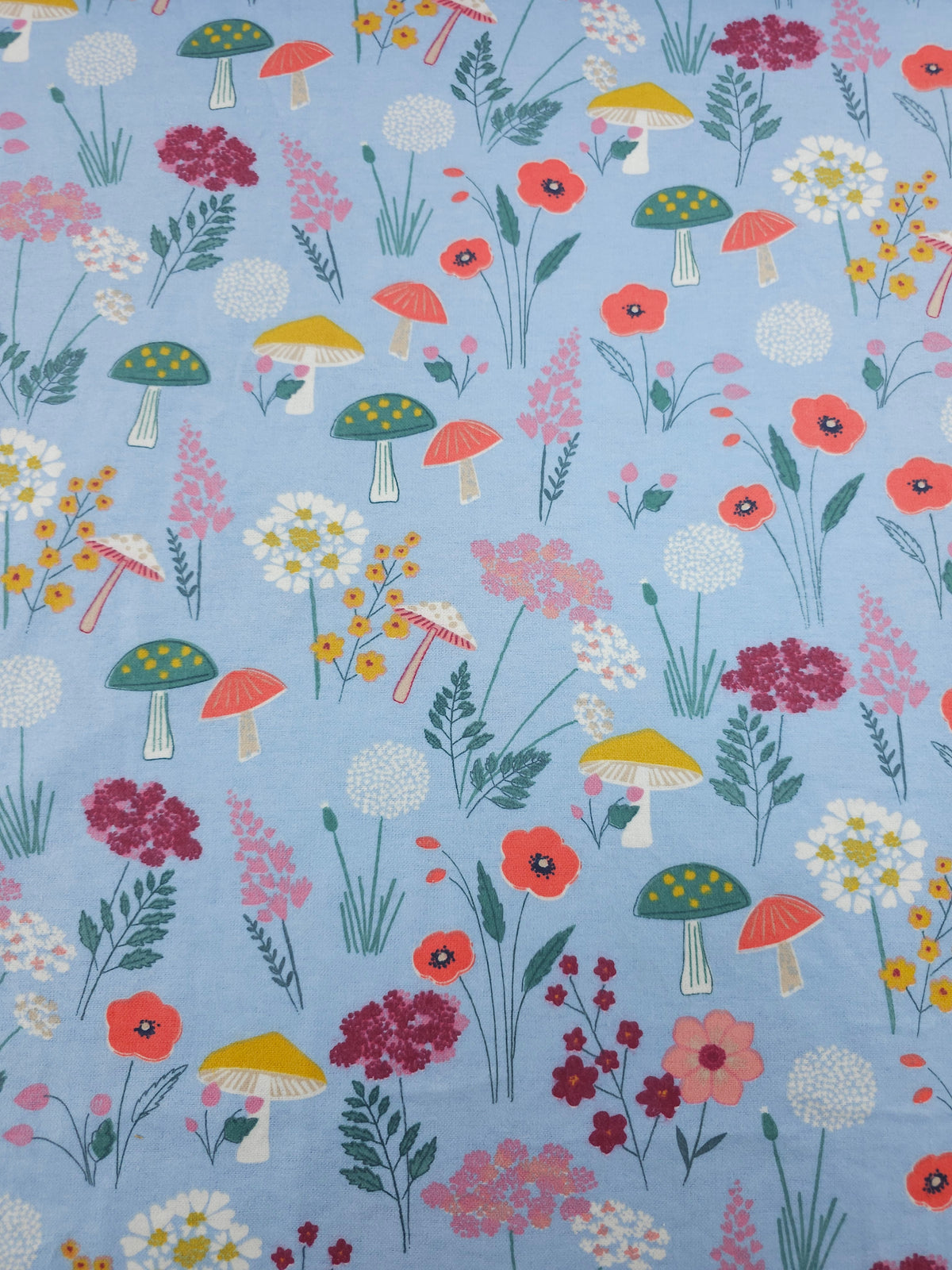 Ditsy Floral Mushroom Stems Lightweight Flannel Cotton