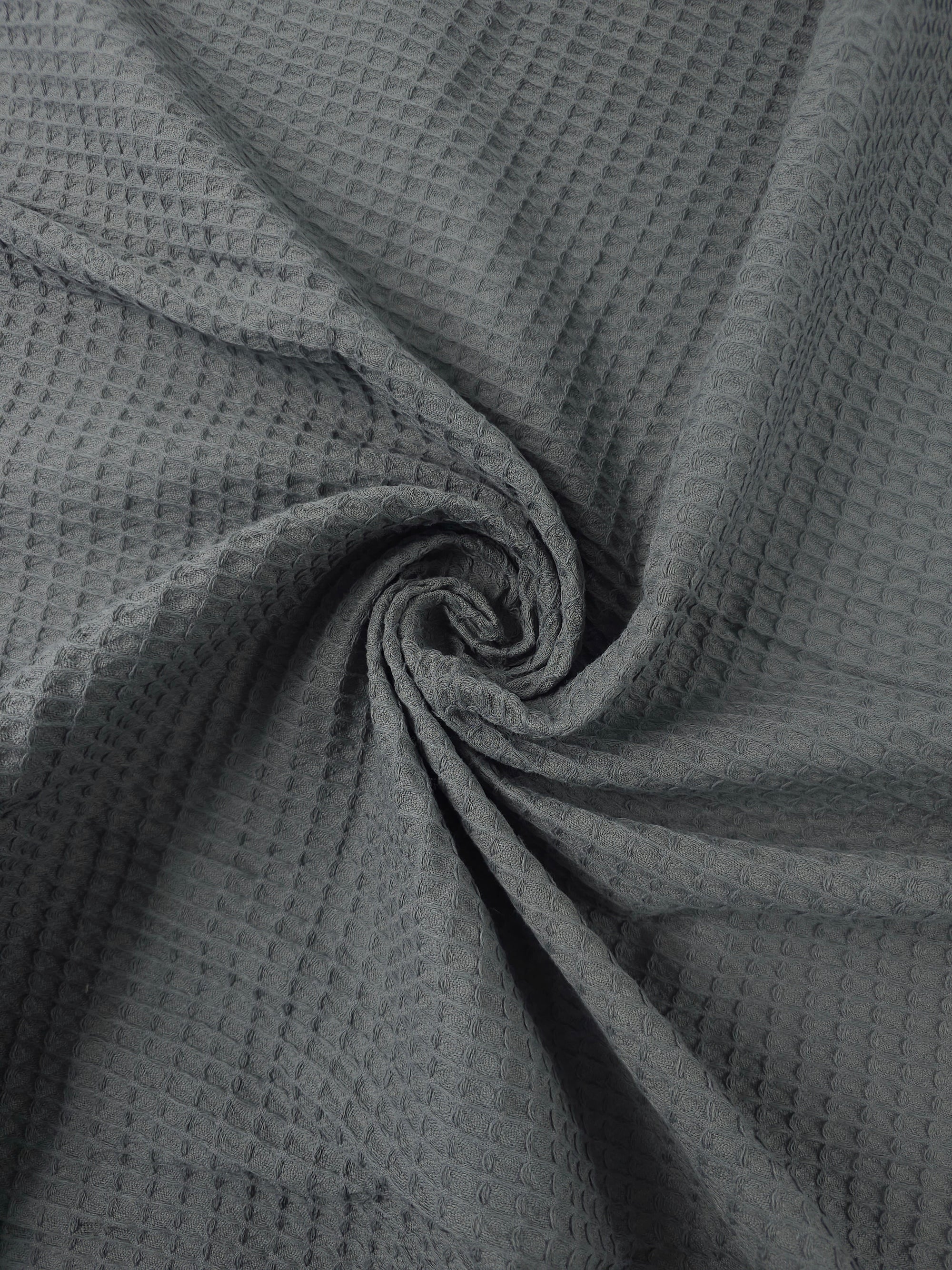 Smokey Grey Waffle Cotton *EXTRA WIDE*