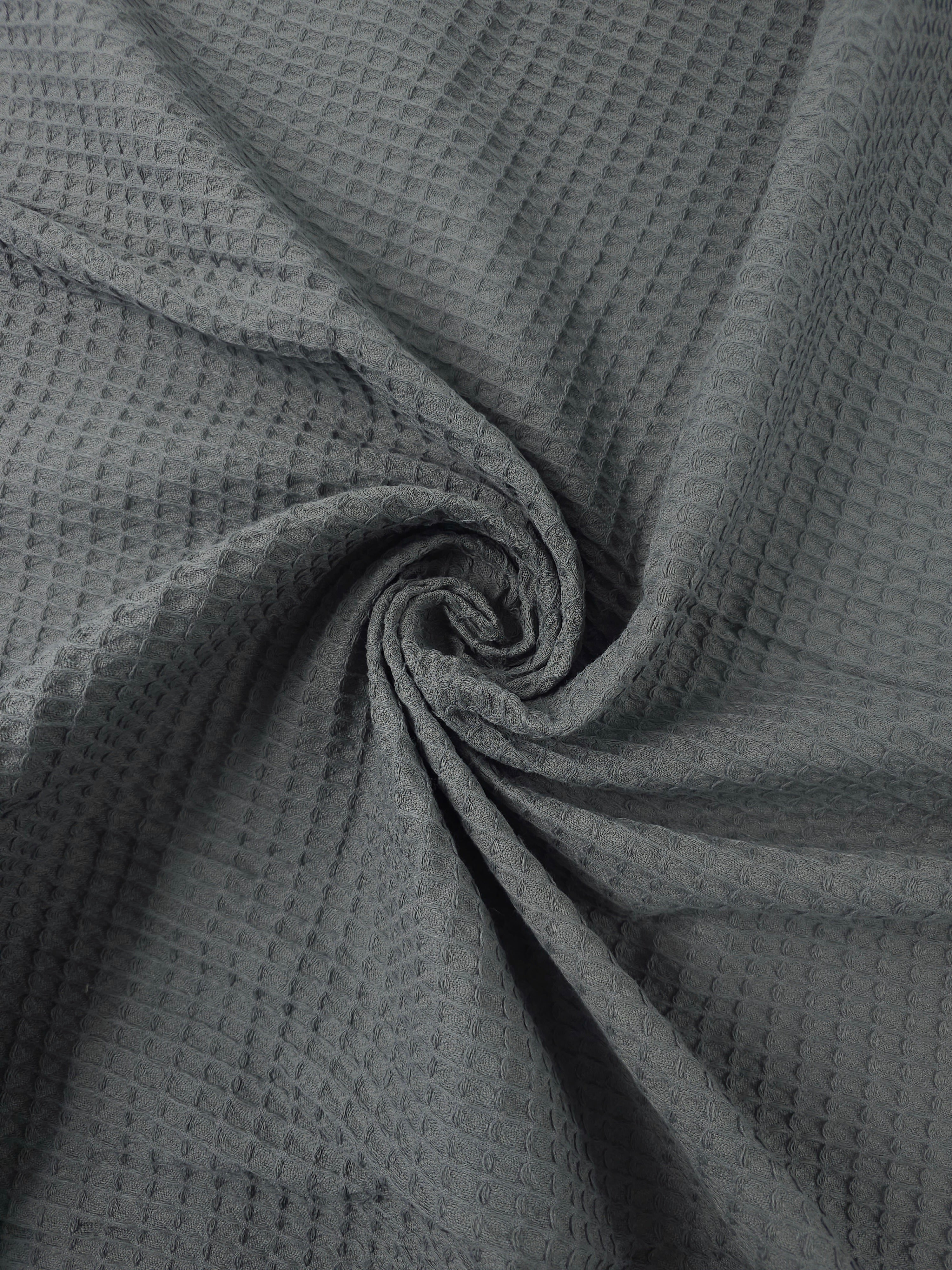 Smokey Grey Waffle Cotton *EXTRA WIDE*