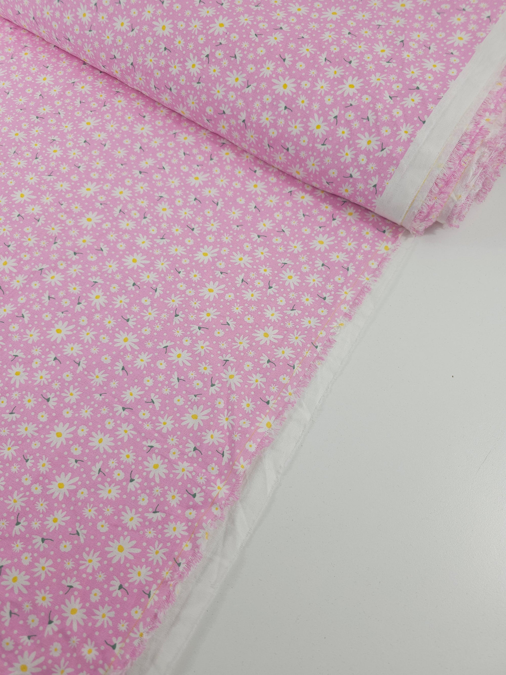Pink Ditsy Daisy 100% Cotton