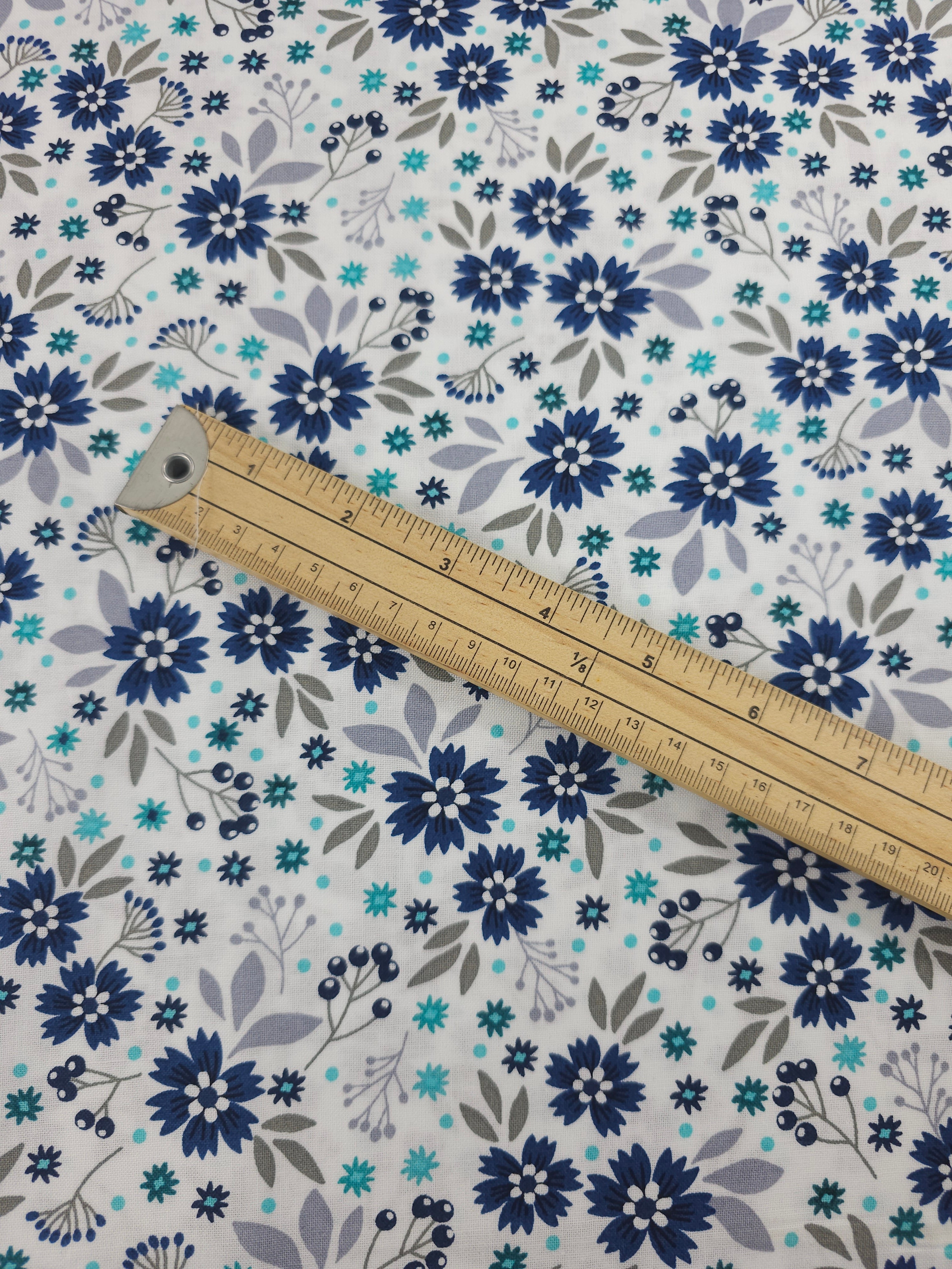 Navy Garden Bloom 100% Cotton