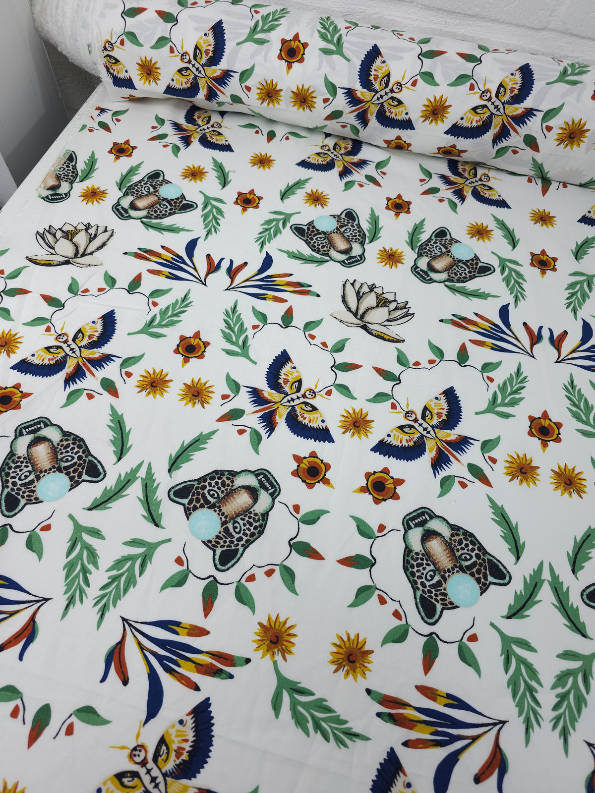 Leopard Bird Floral Symmetry Cotton - Anthropologie
