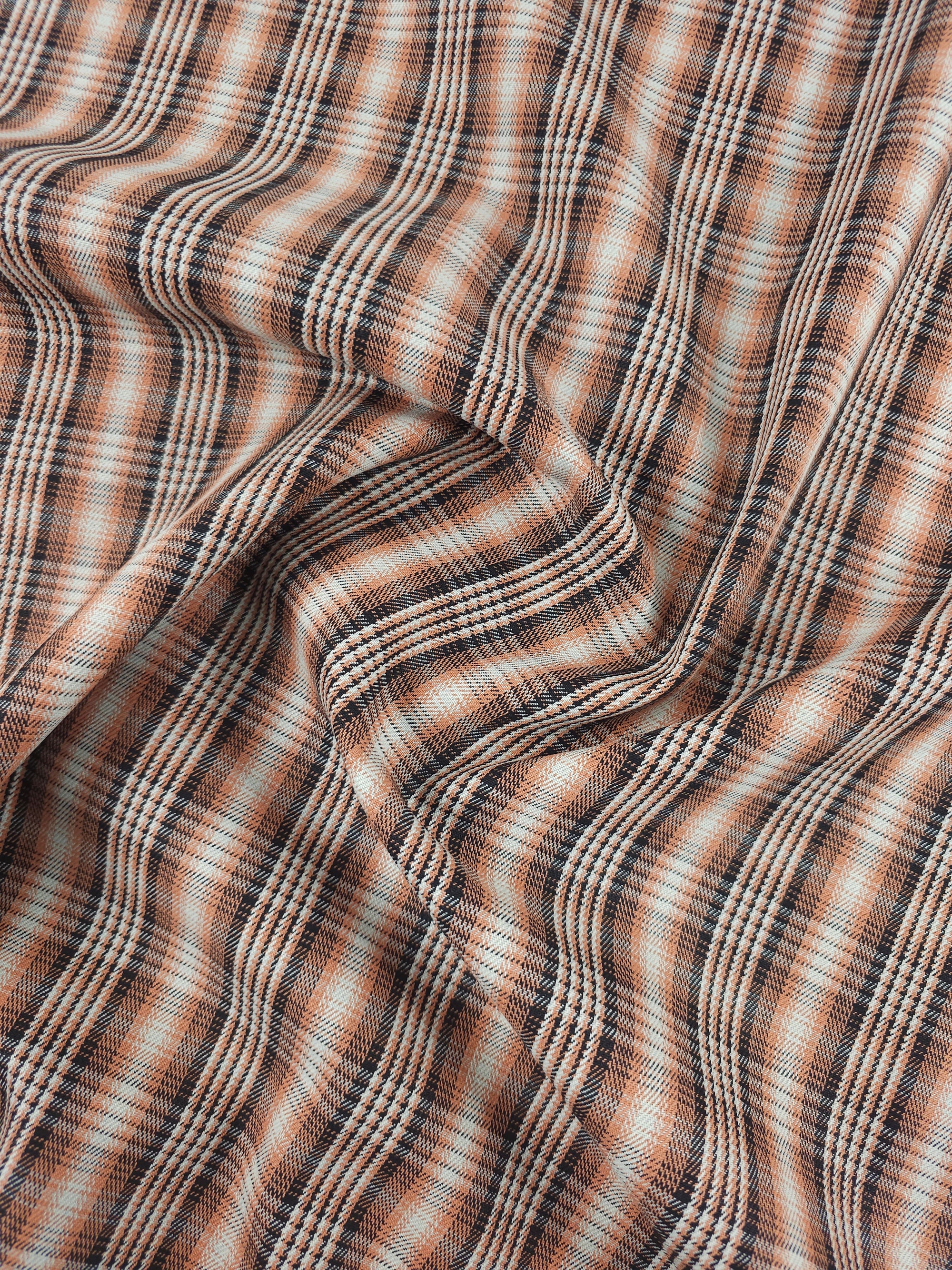 Peachy Rust Tartan Denim