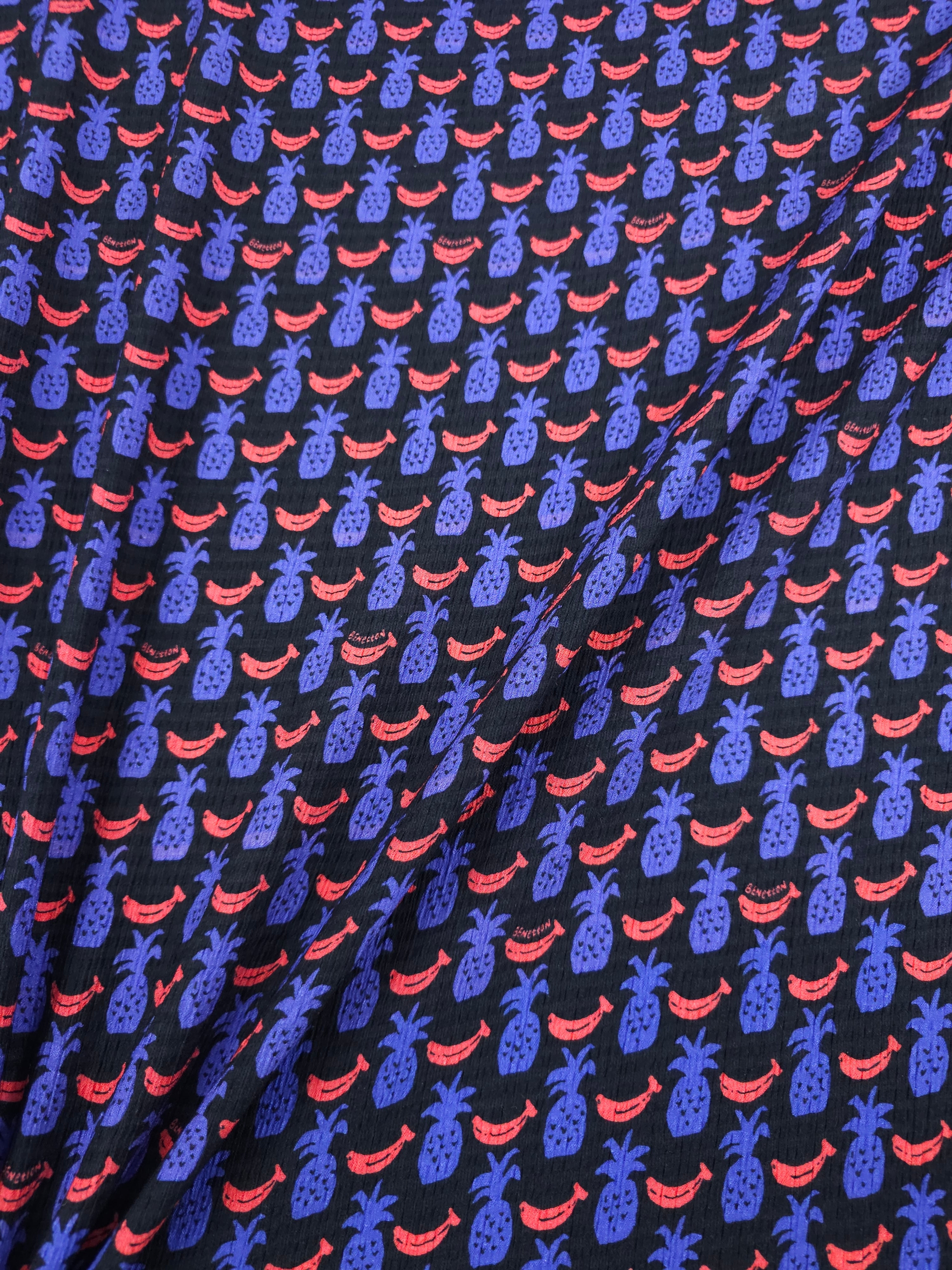 Coral/Violet Banana Pineapple Viscose Gauze