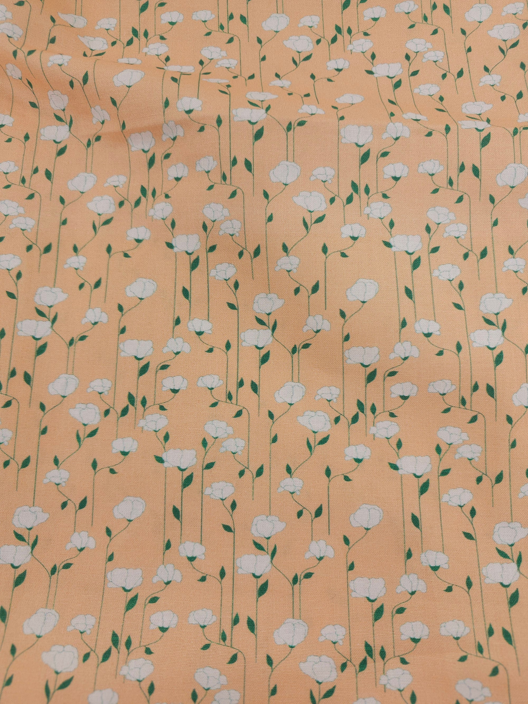 Apricot flowers Cotton- 3m piece