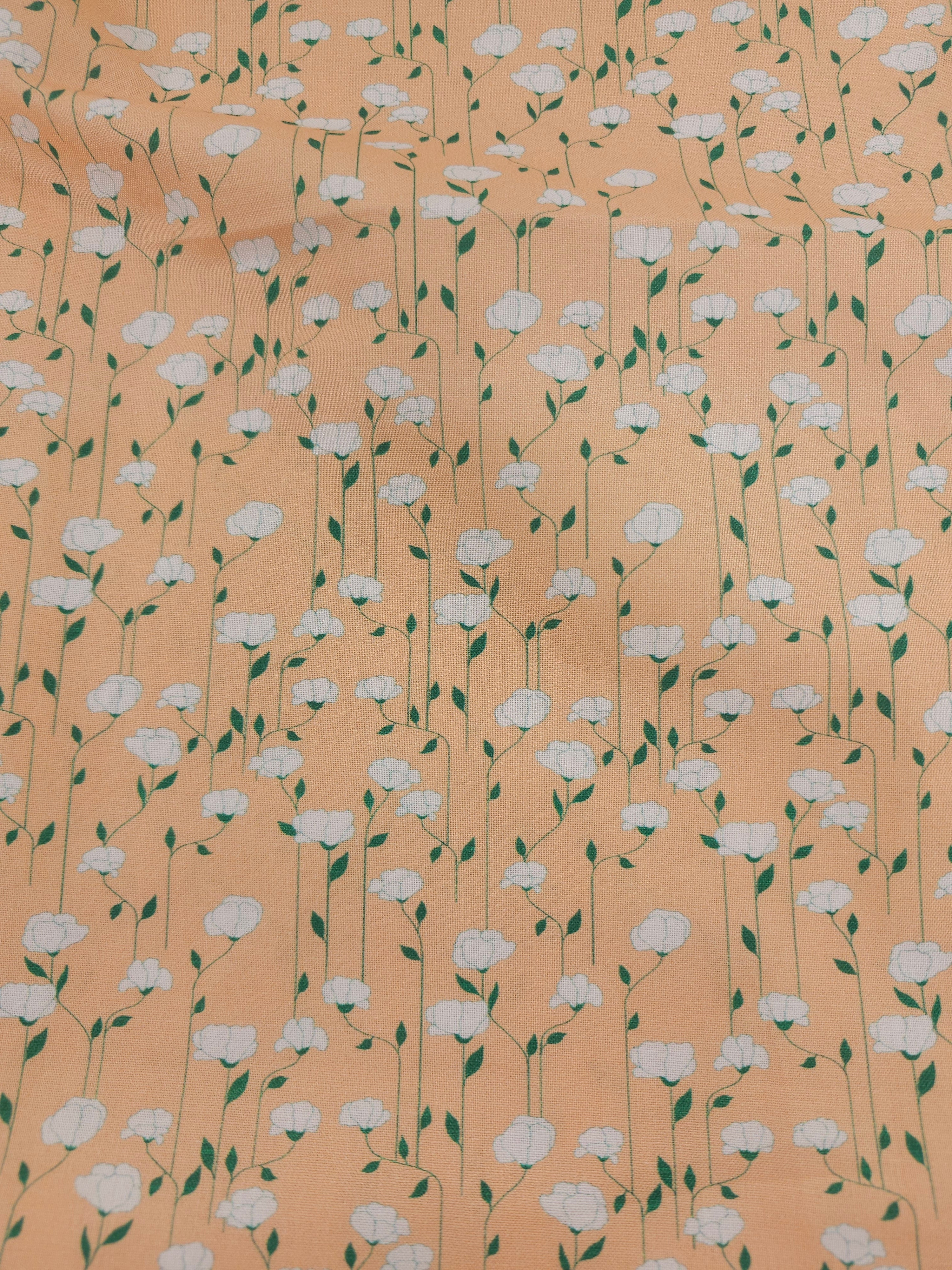 Apricot flowers Cotton- 3m piece