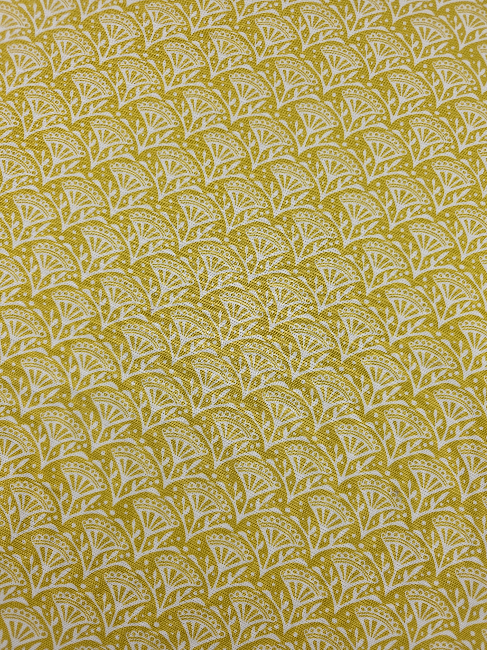 Light Mustard Petal Scallop Lightweight Canvas Cotton