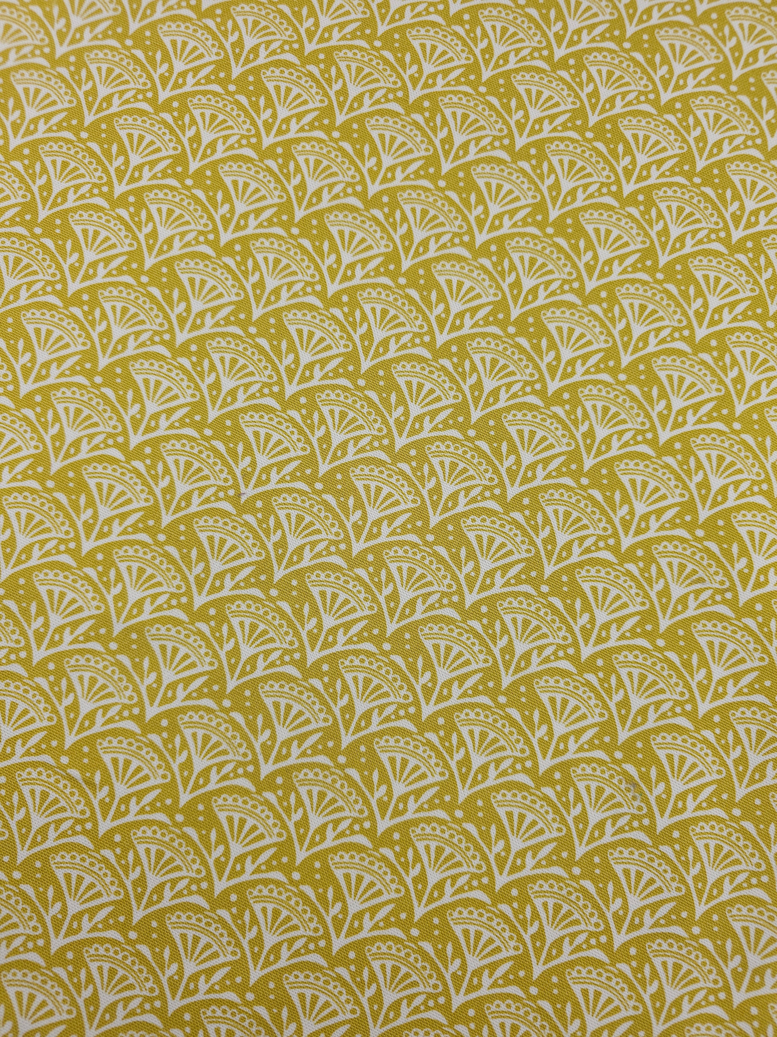 Light Mustard Petal Scallop Lightweight Canvas Cotton
