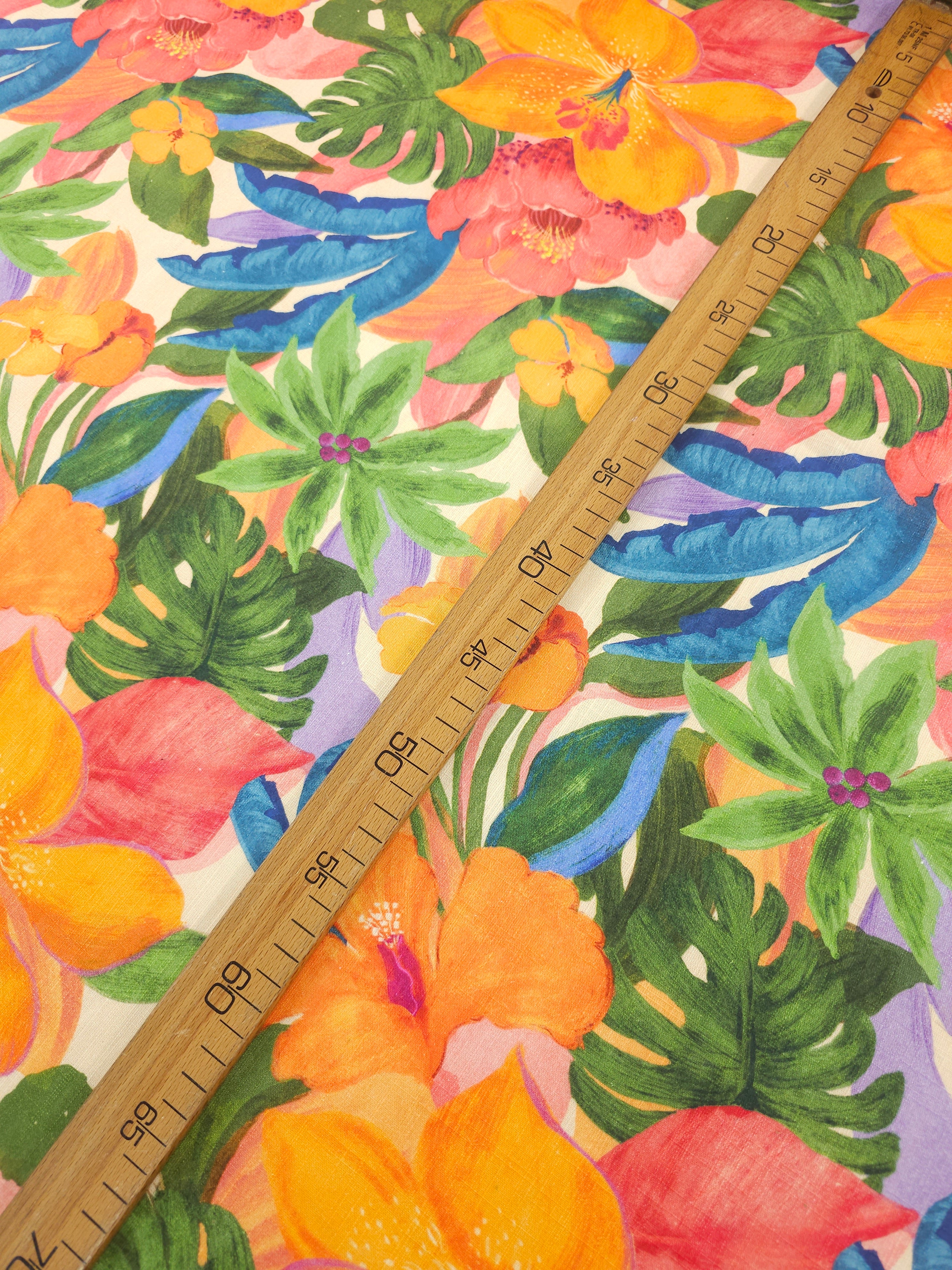 Exotic Floral Cotton Linen