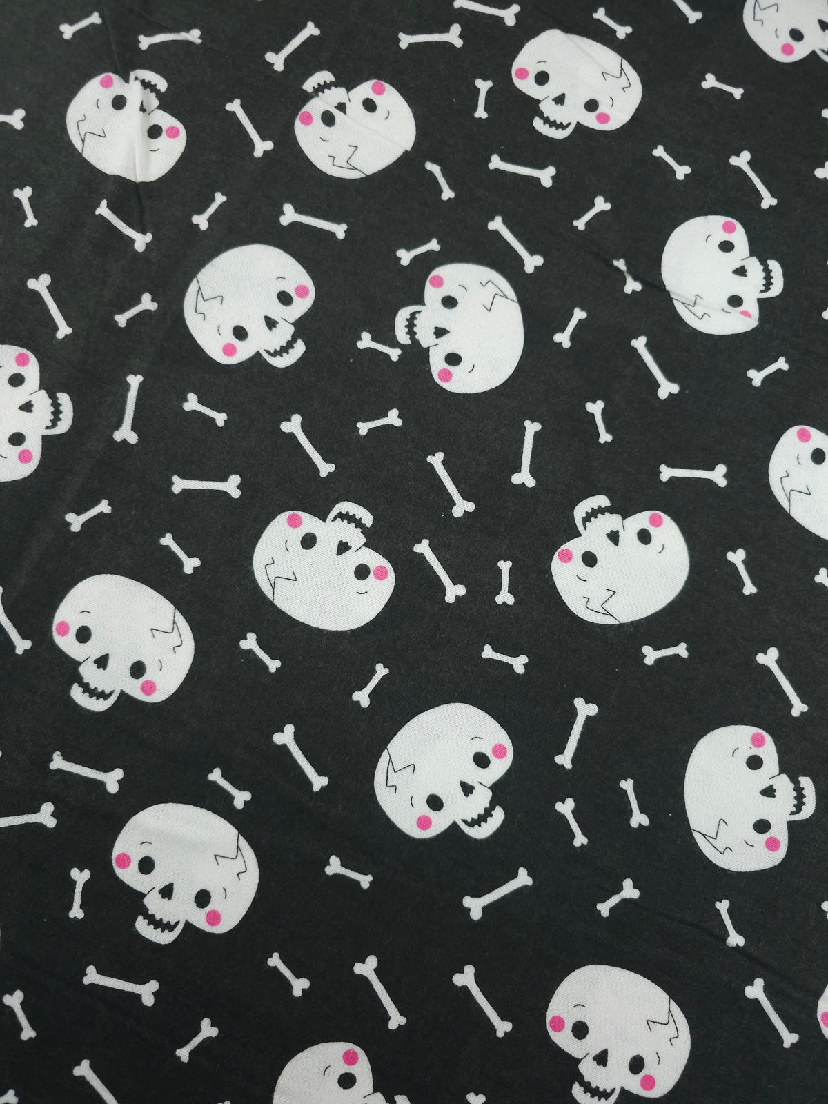 Happy Skull And Bones Lightweight Flannel Cotton