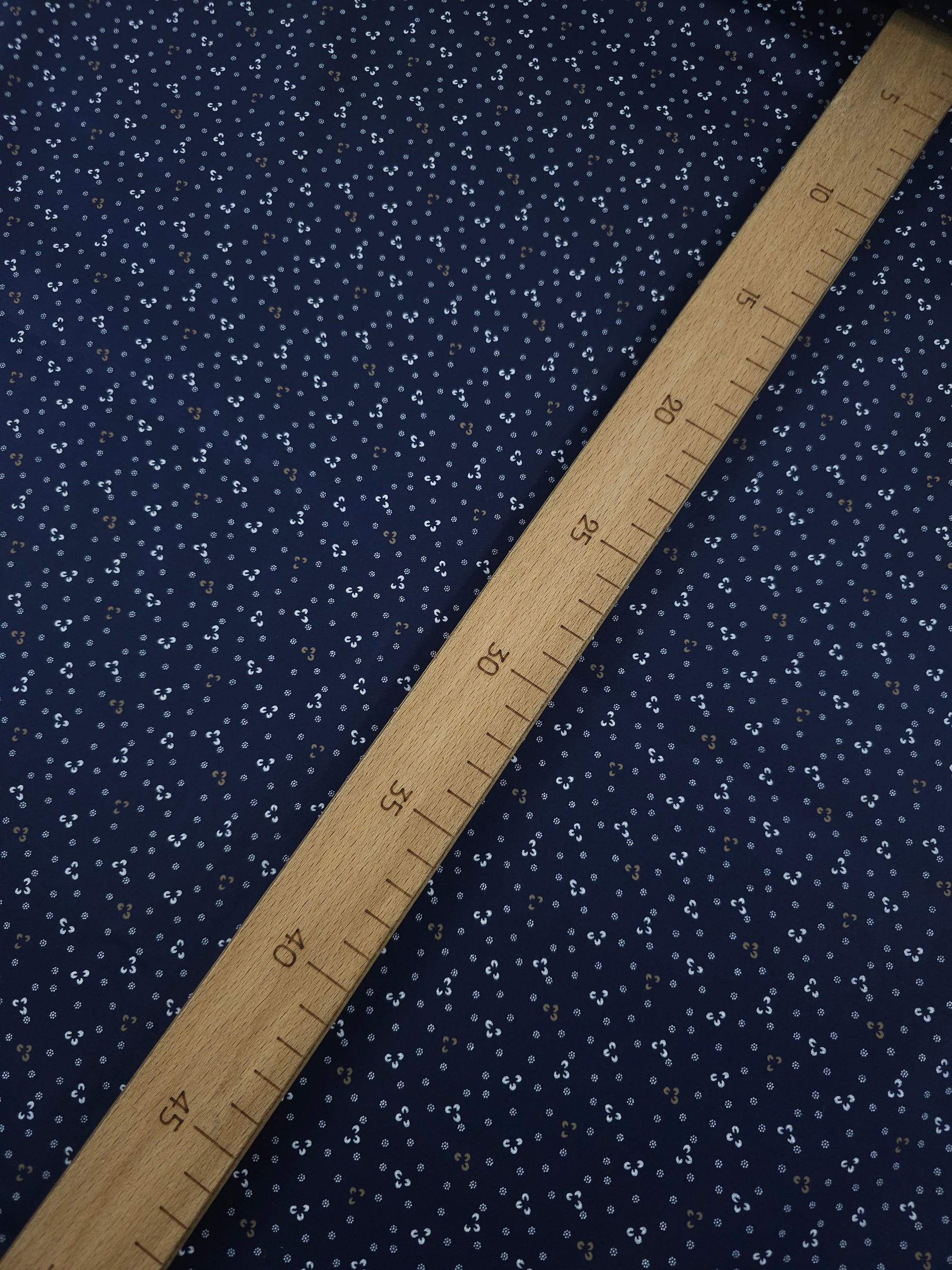 Indigo Navy Micro Floral Cotton Sateen 55"