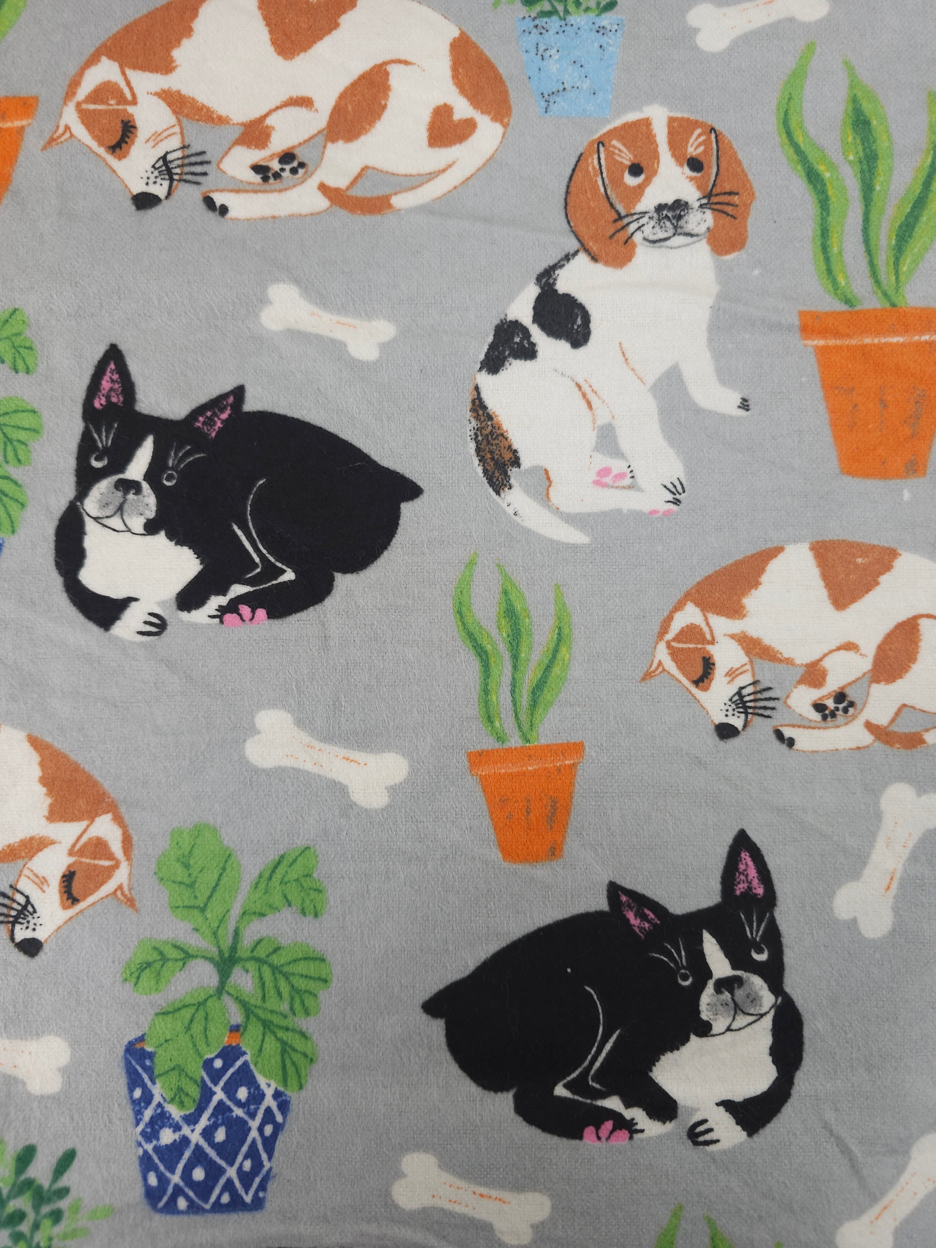 Dog Plant Lightweight Flannel Cotton