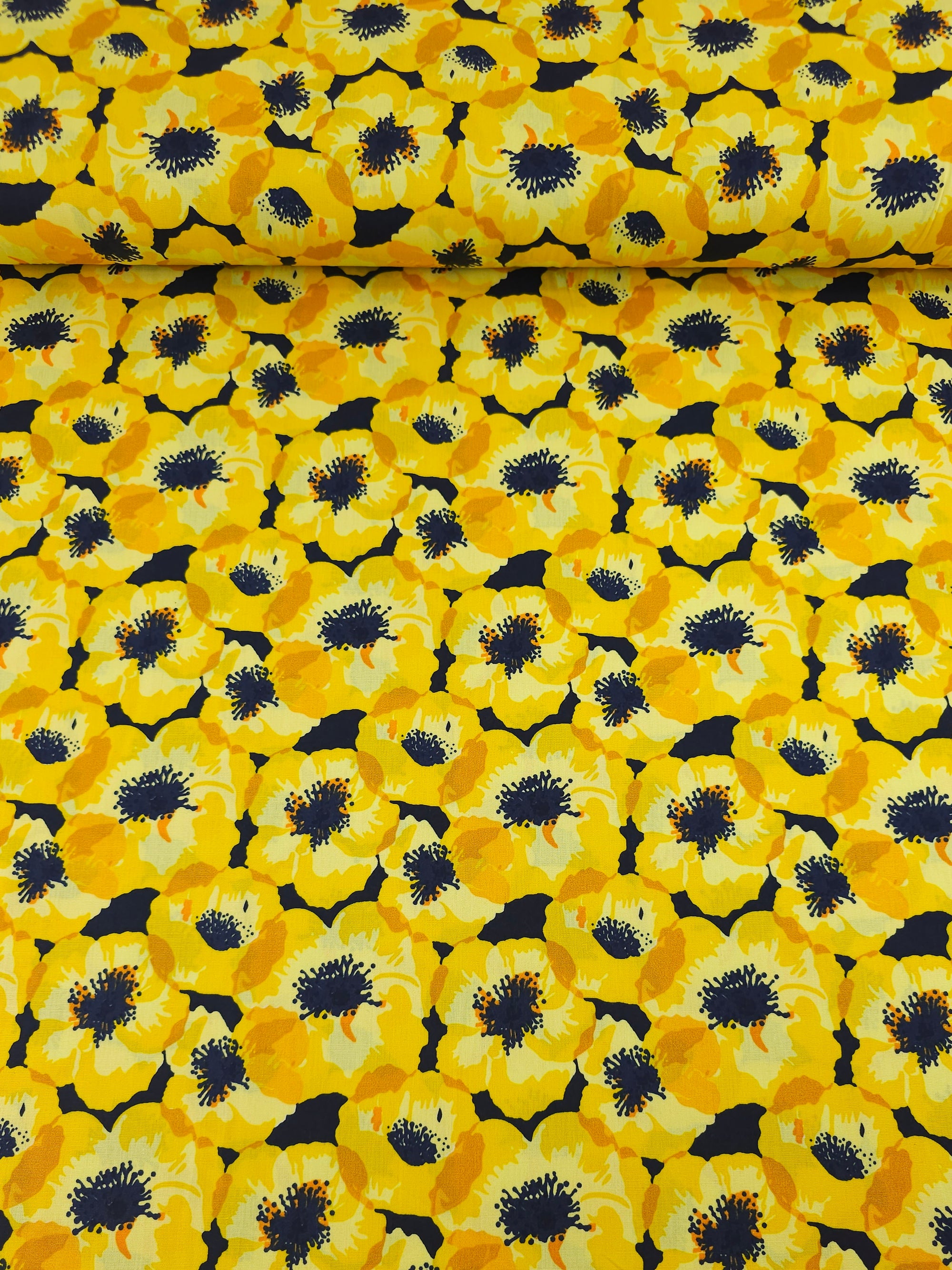 Marigold Poppy Floral Cotton Viscose