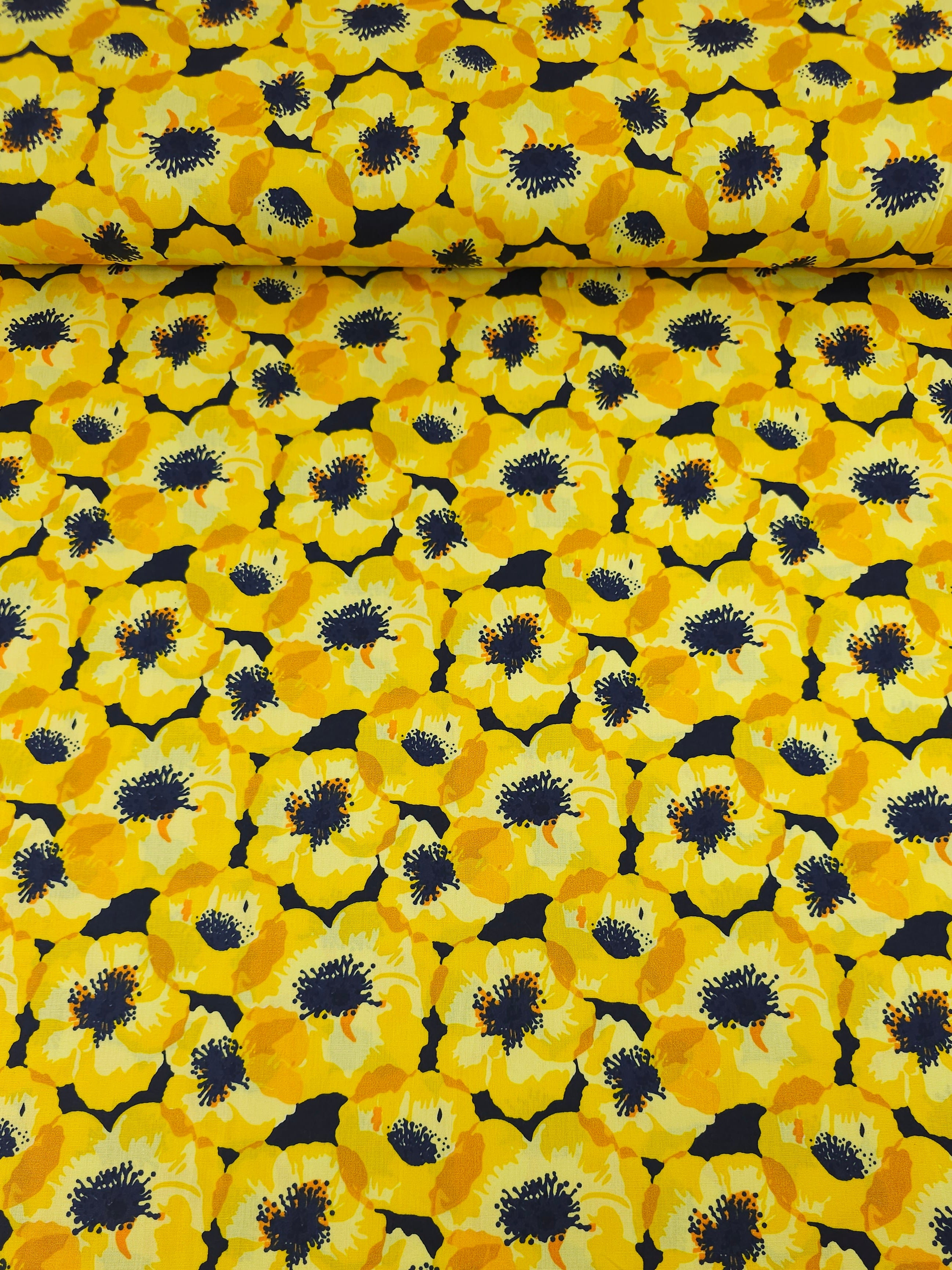 Marigold Poppy Floral Cotton Viscose