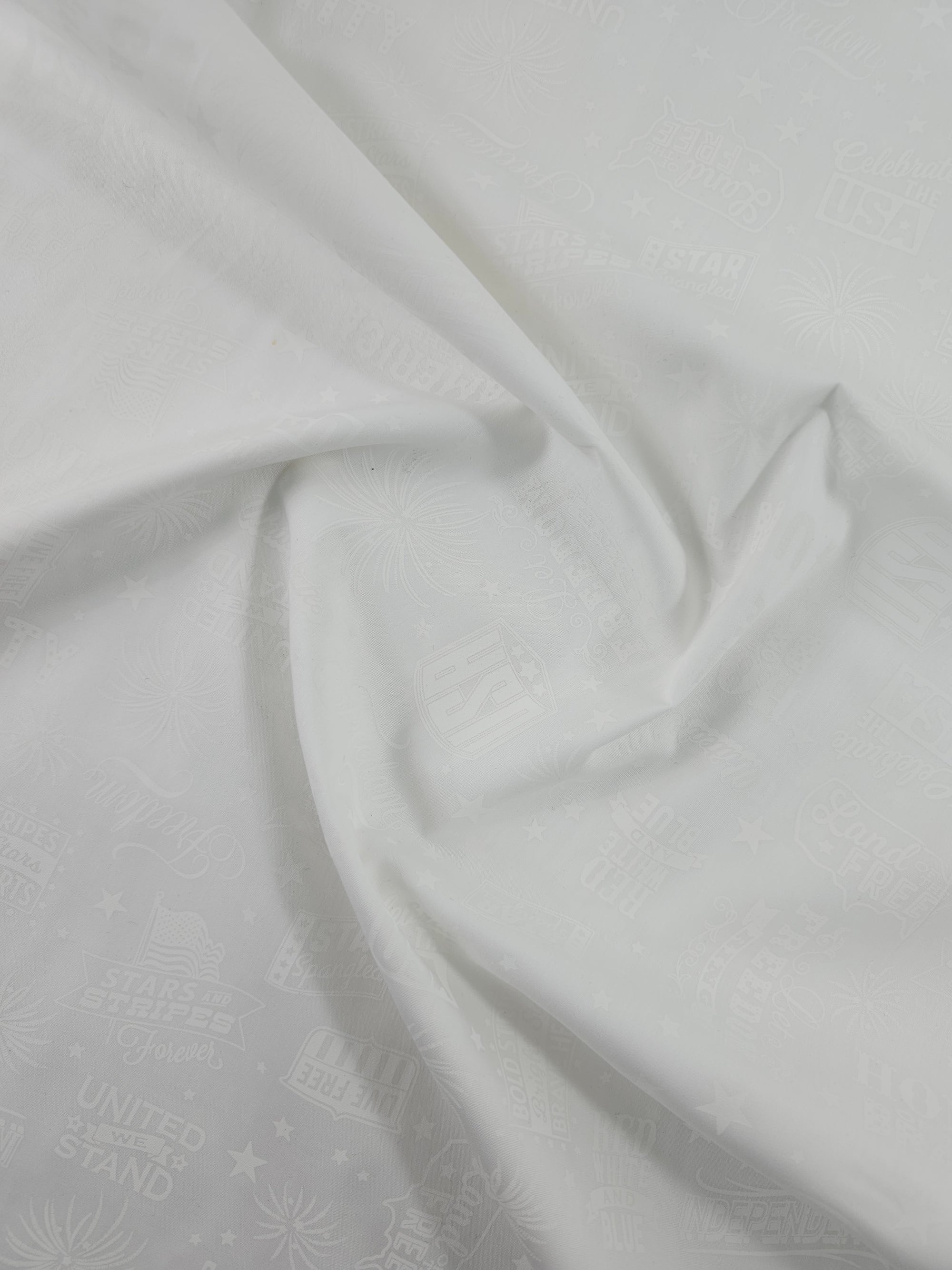 USA White On White Tonal 100% Cotton - Benartex