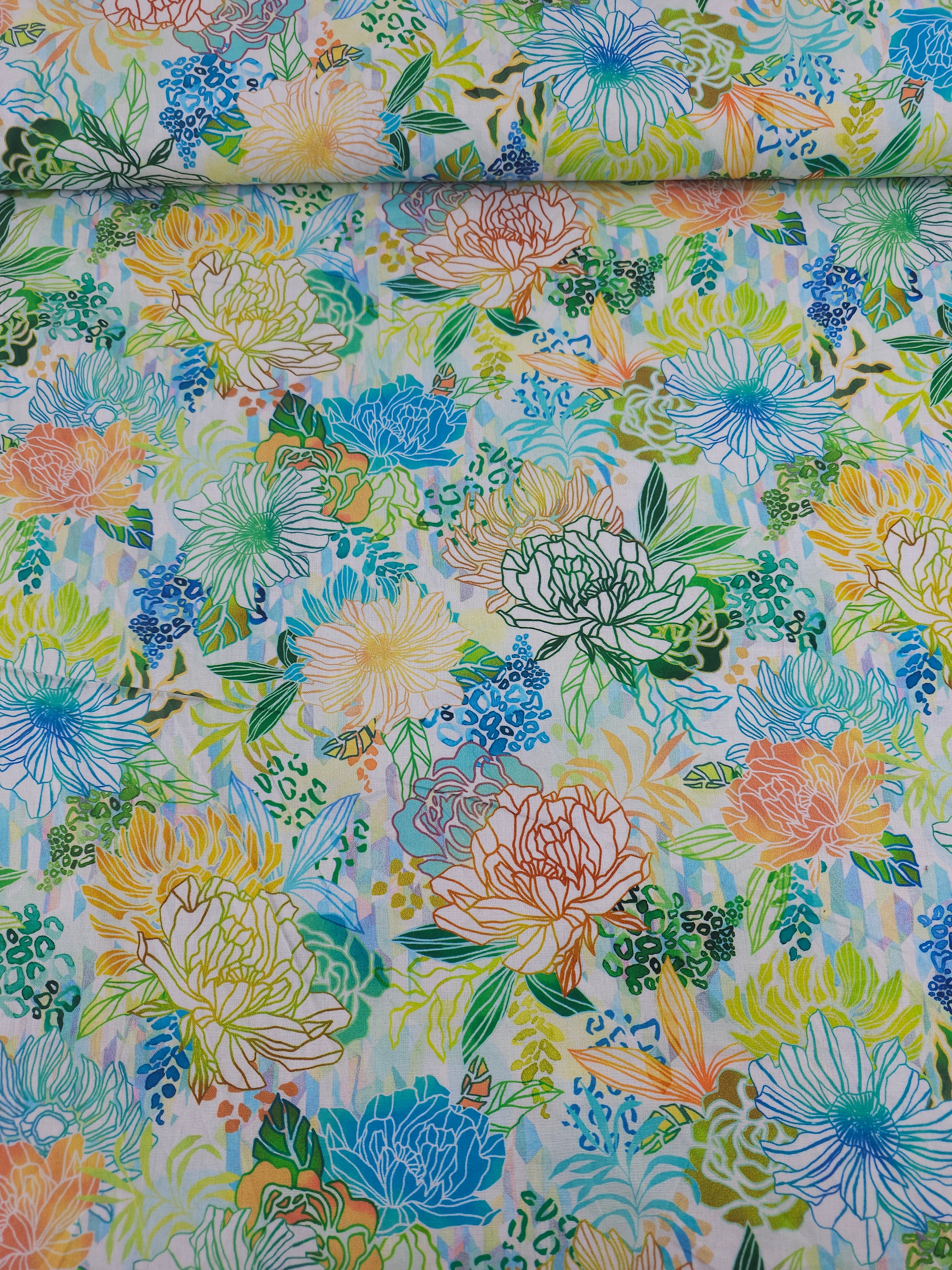 Tropical Flora Vibes 100% Cotton 104” - Robert Kaufman *EXTRA WIDE*