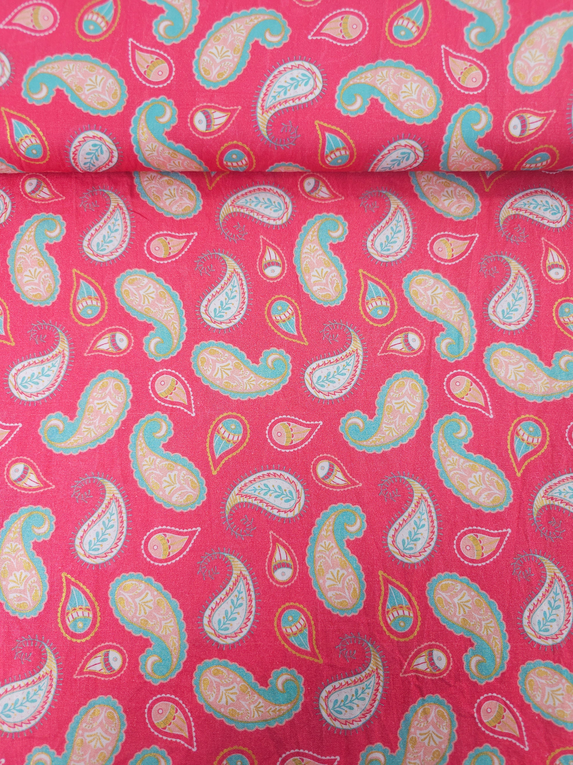 Pink Paisley 100% Cotton