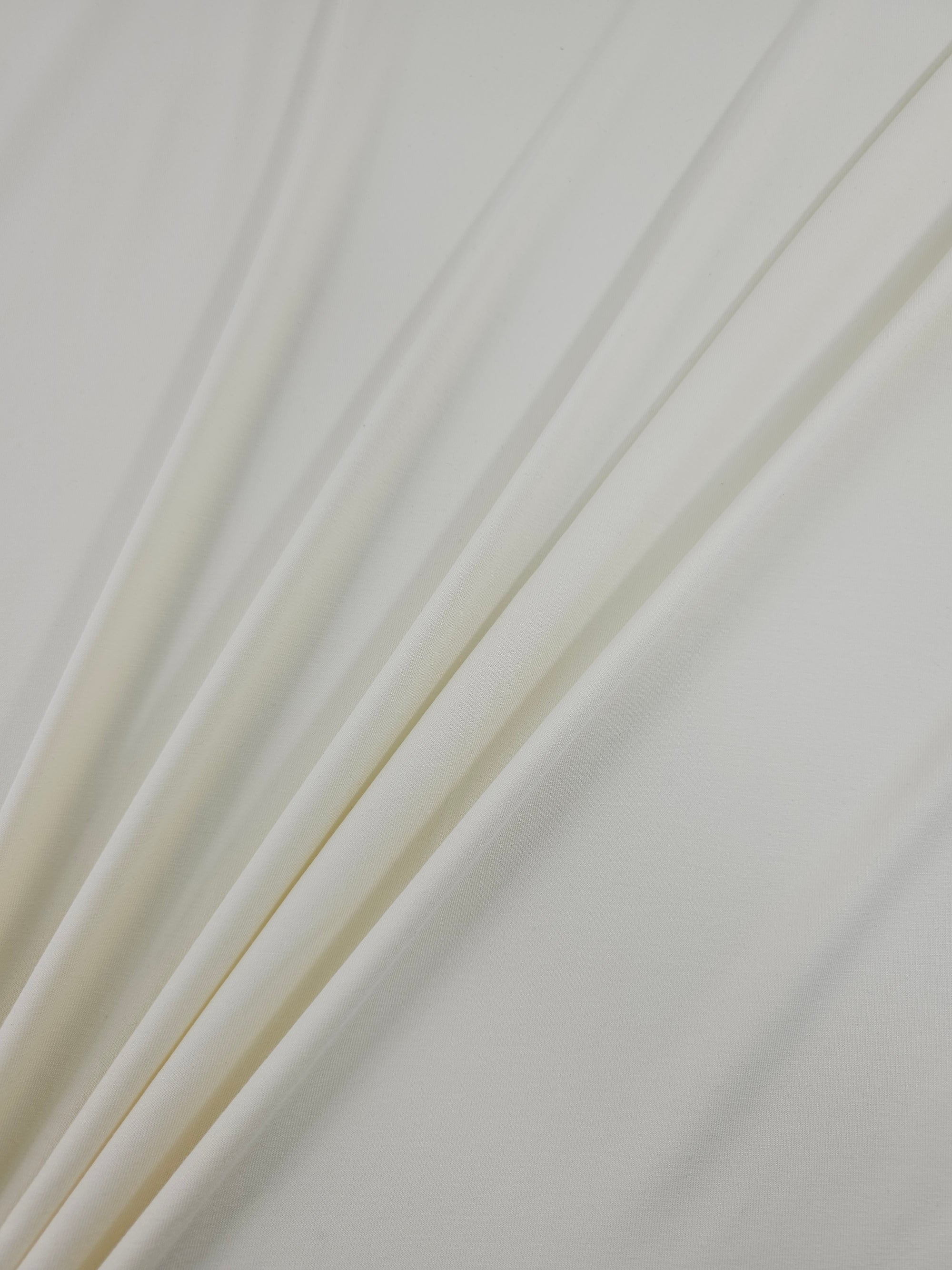 Pale Cream Organic Bamboo Cotton Jersey