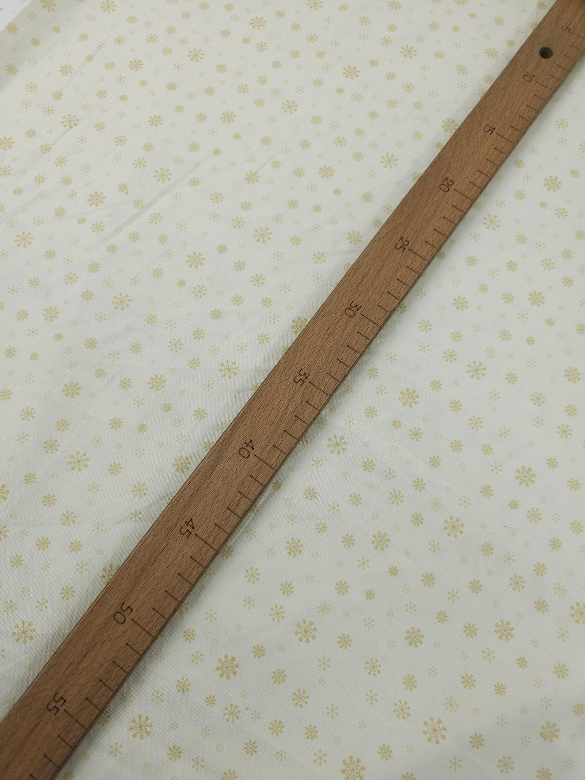 Warm Cream Falling Snowflakes 100% Cotton