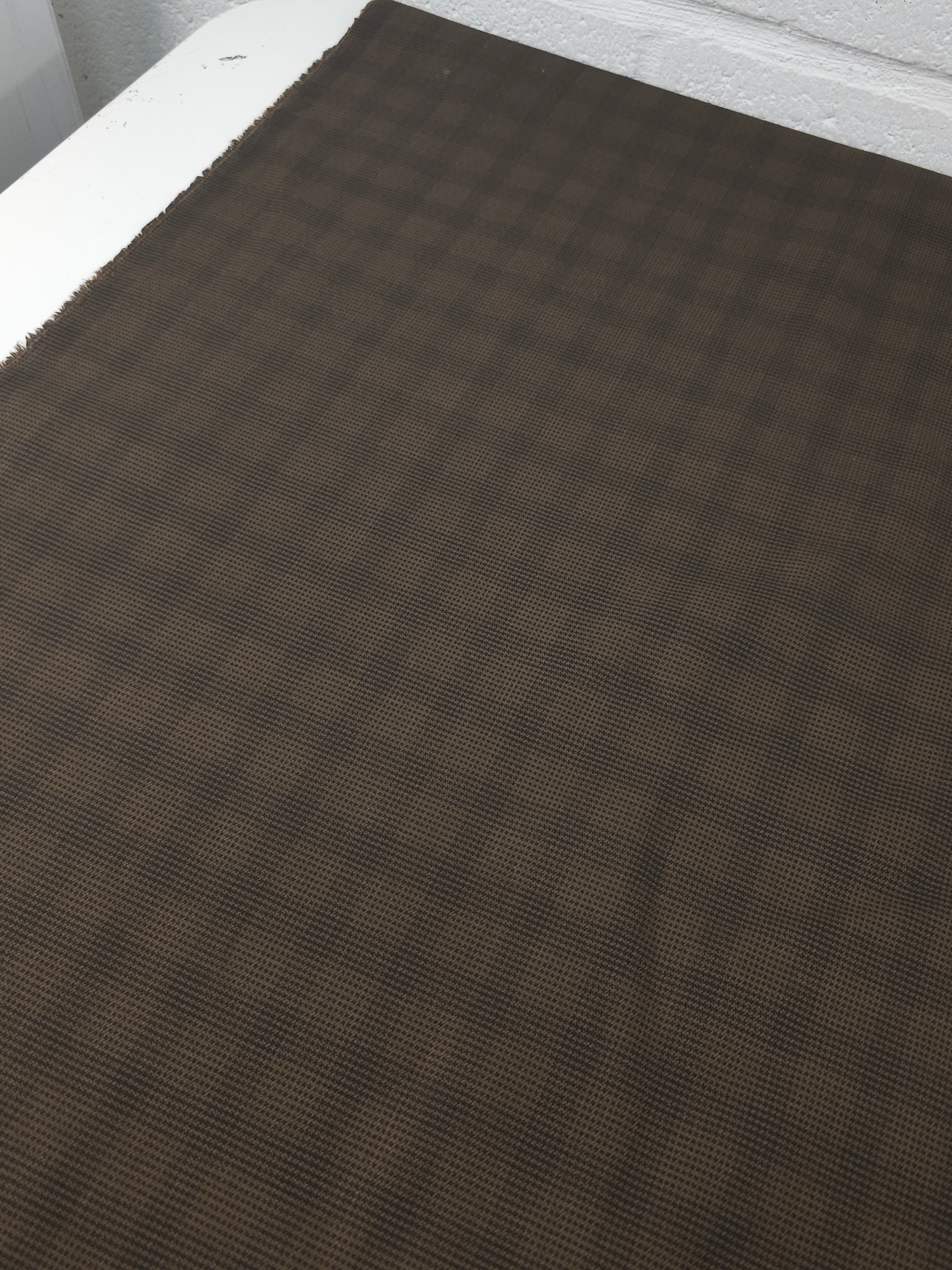 Moss Brown Blur Check Denim