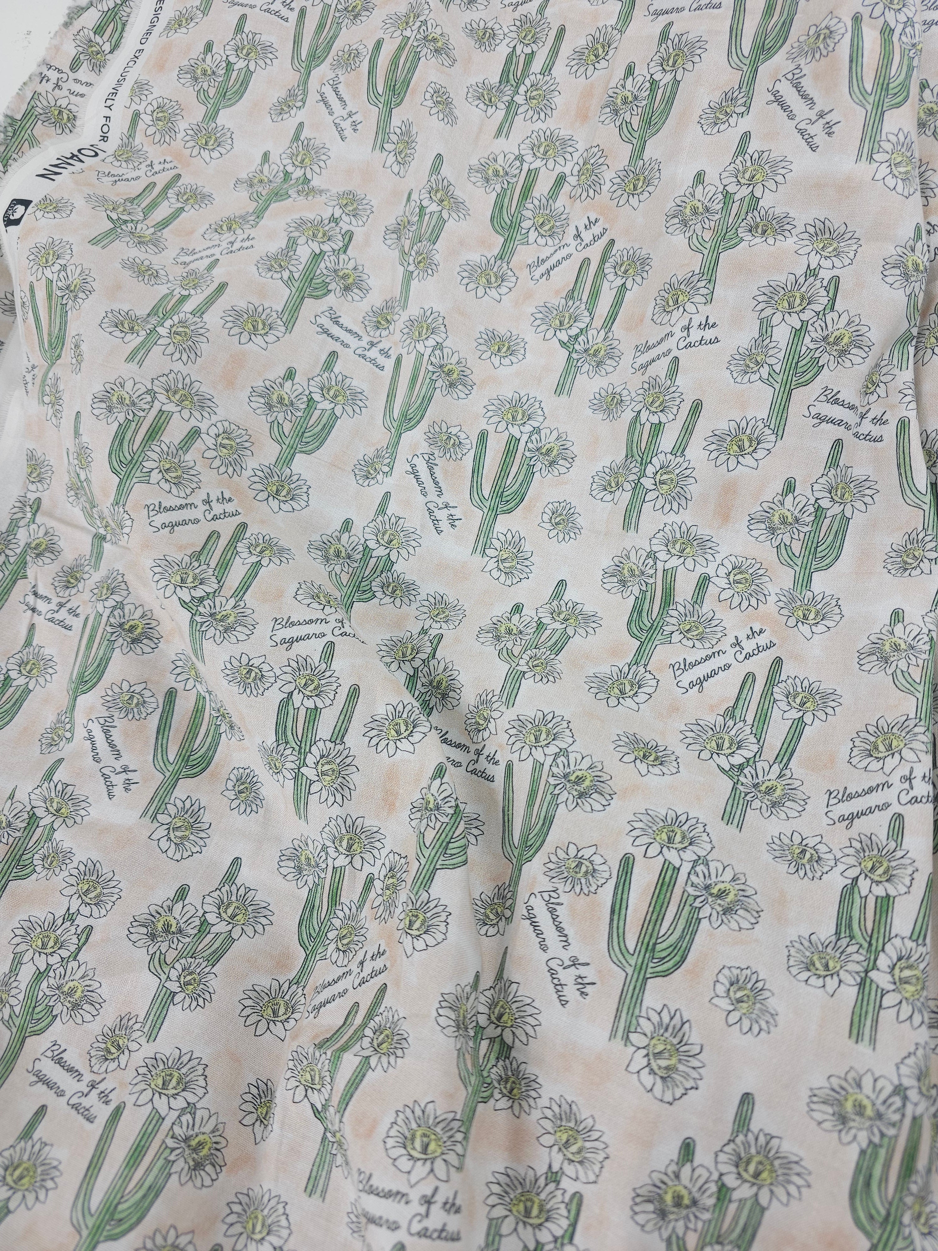 Blossom of the saguaro cactus Cotton- 4m piece