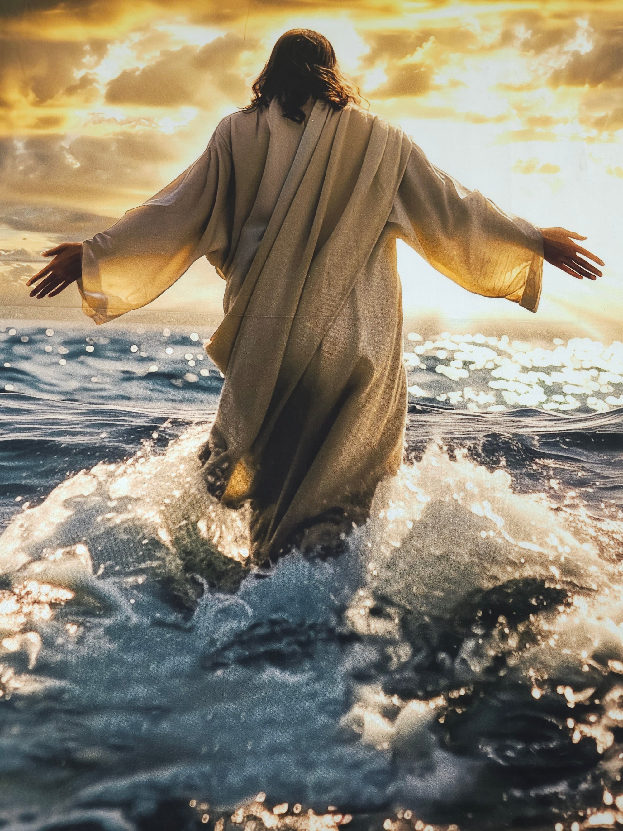 Walking On Water 100% Cotton - 90cm Panel