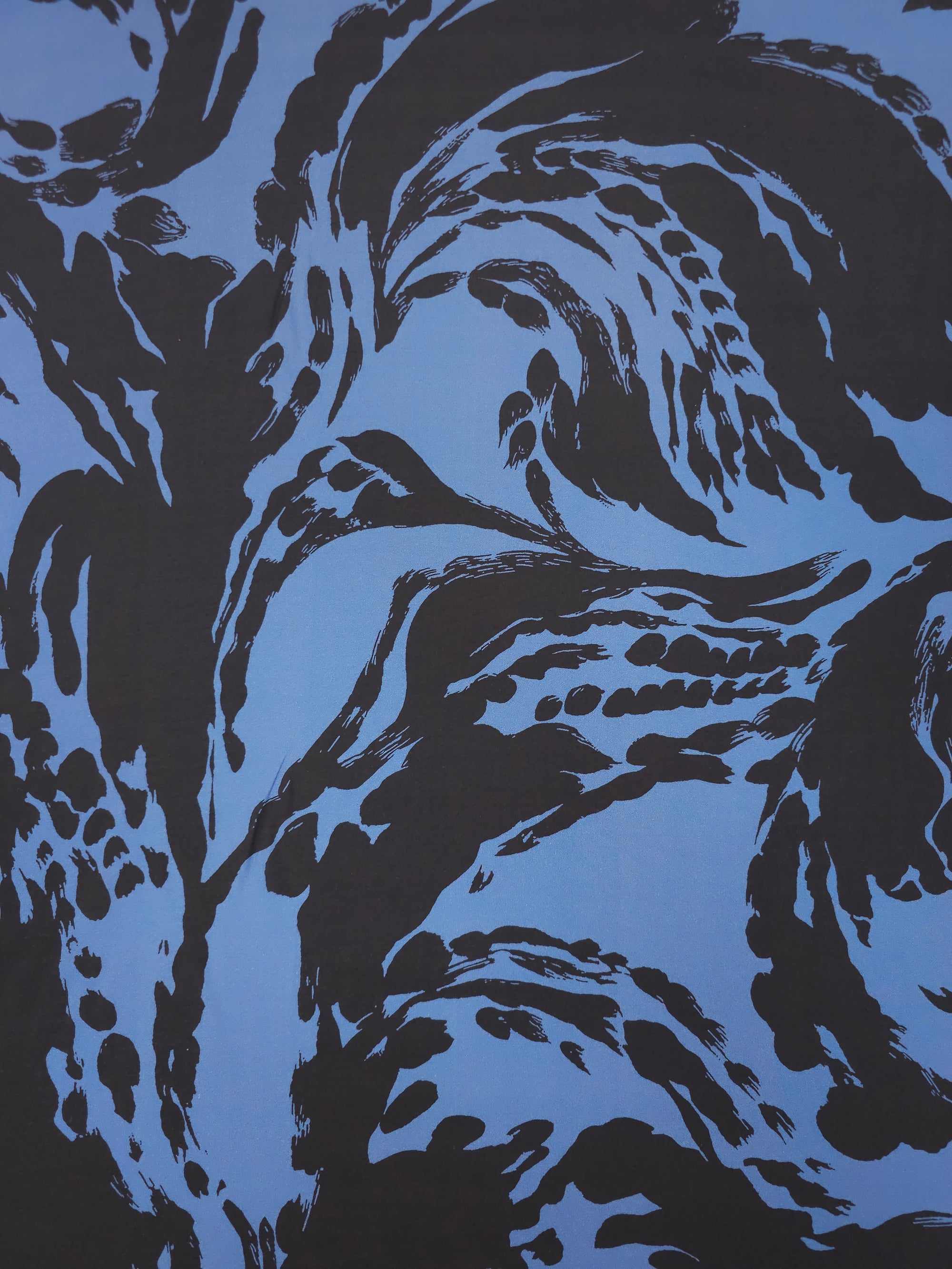 Hale Blue Abstract Wave Splash Viscose