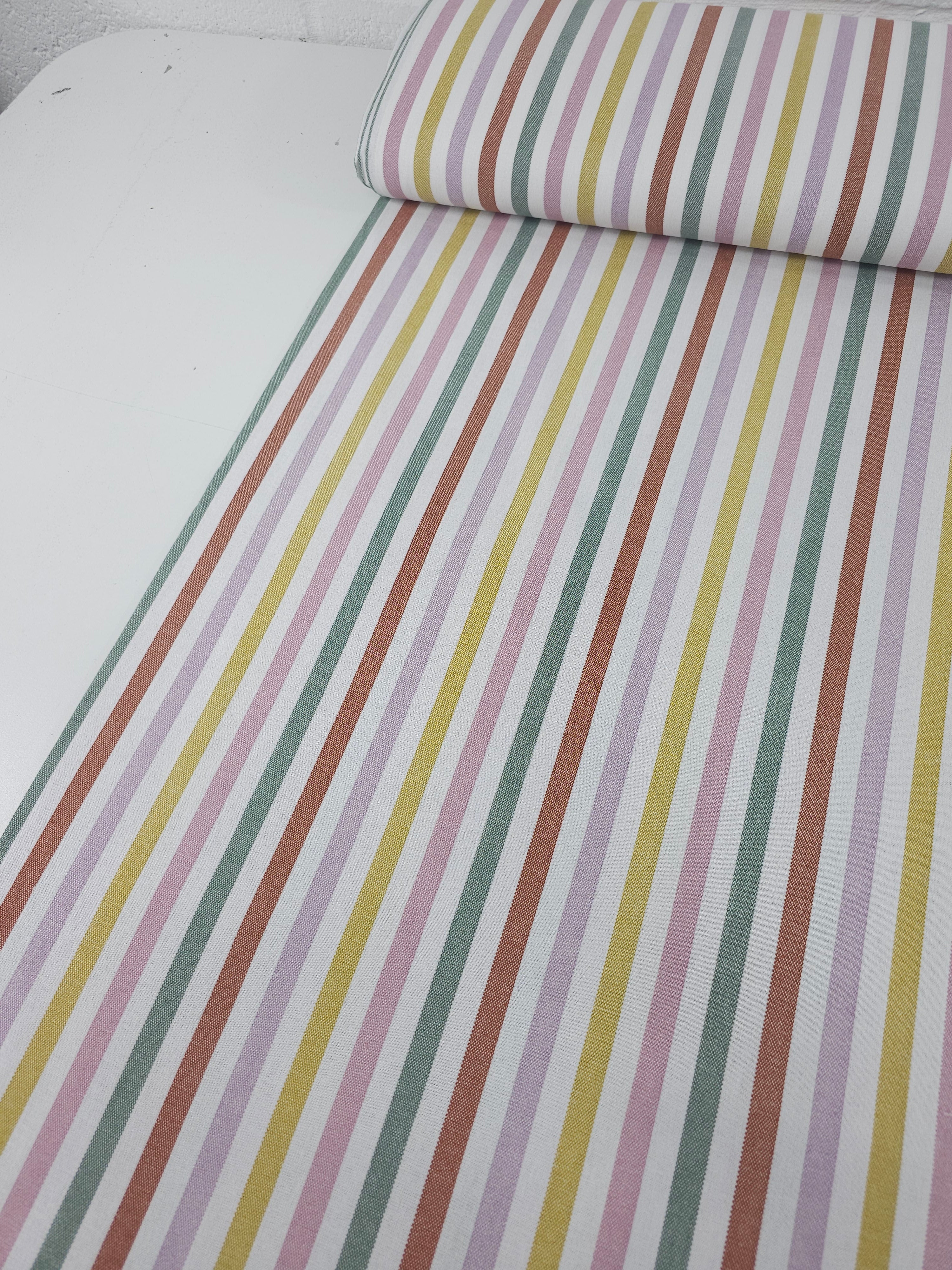 Muted Pastel Stripe Canvas Cotton *EXTRA WIDE*