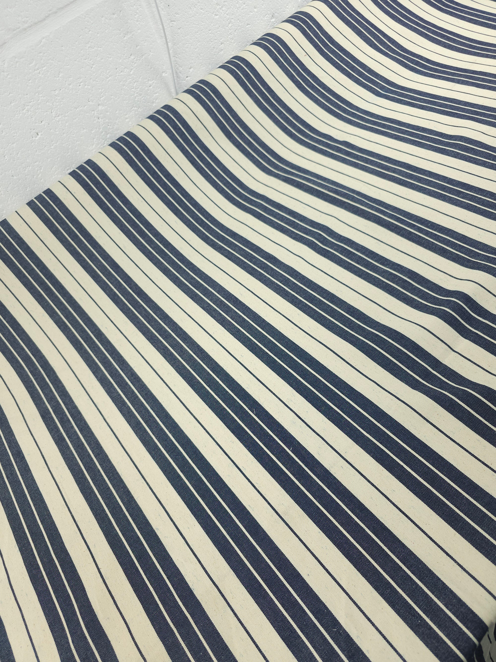 Cream/Navy Multi Stripe Denim