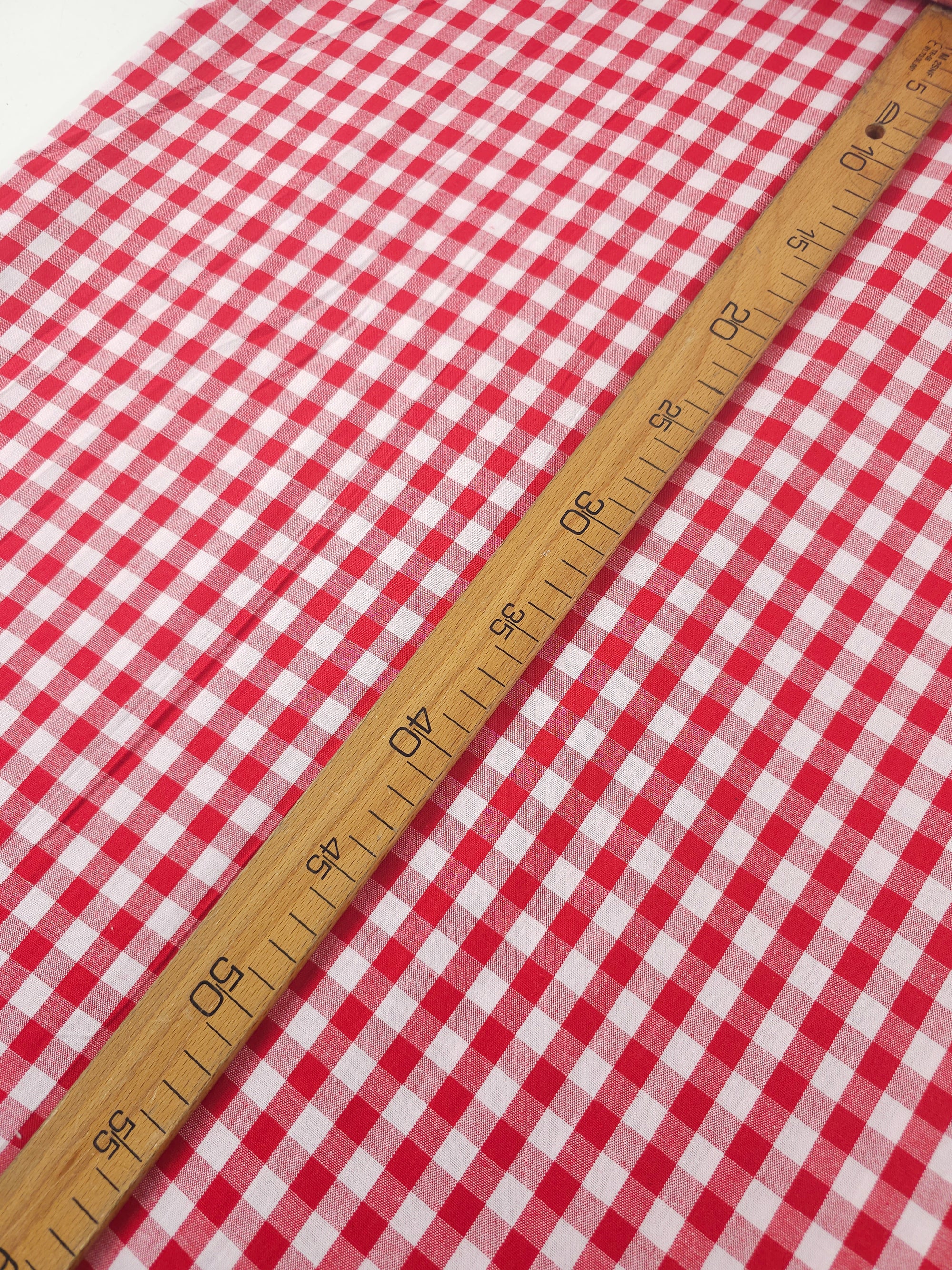 Red Gingham 100% Cotton 55"