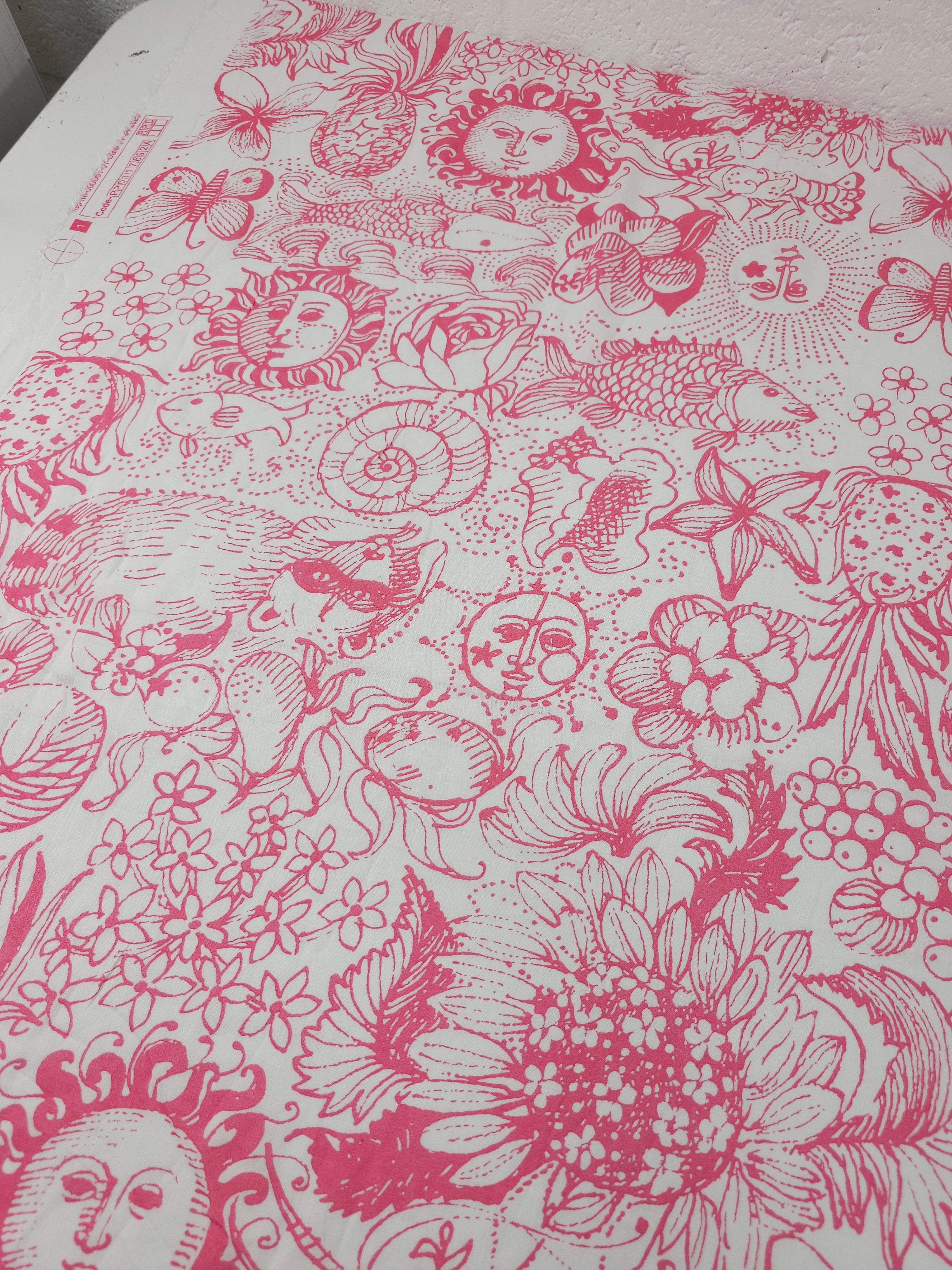 Rosewood Pink Celestial Sea Floral Lightweight Cotton - Lilly Pulitzer