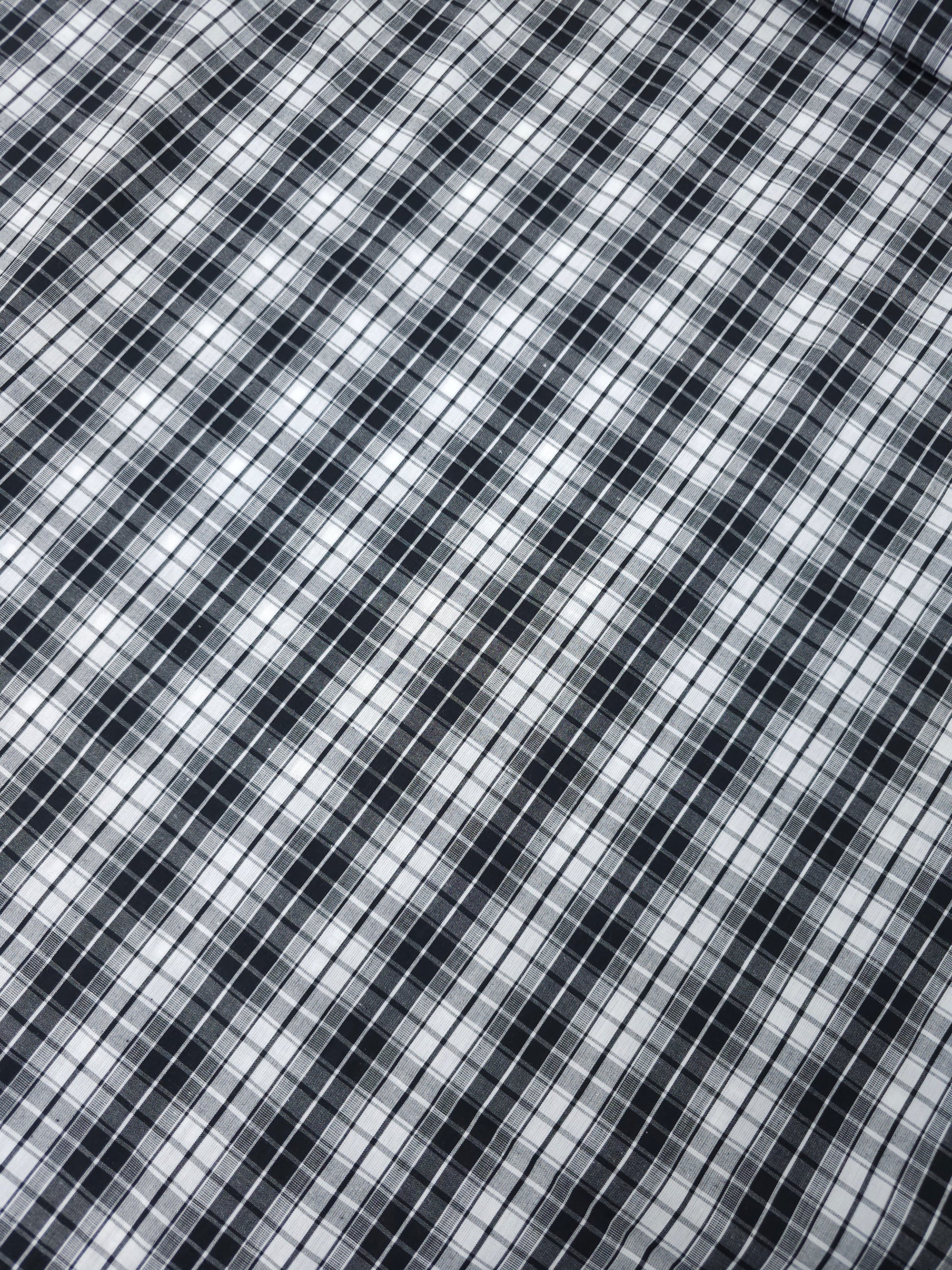 Black Grey Check 100% Cotton