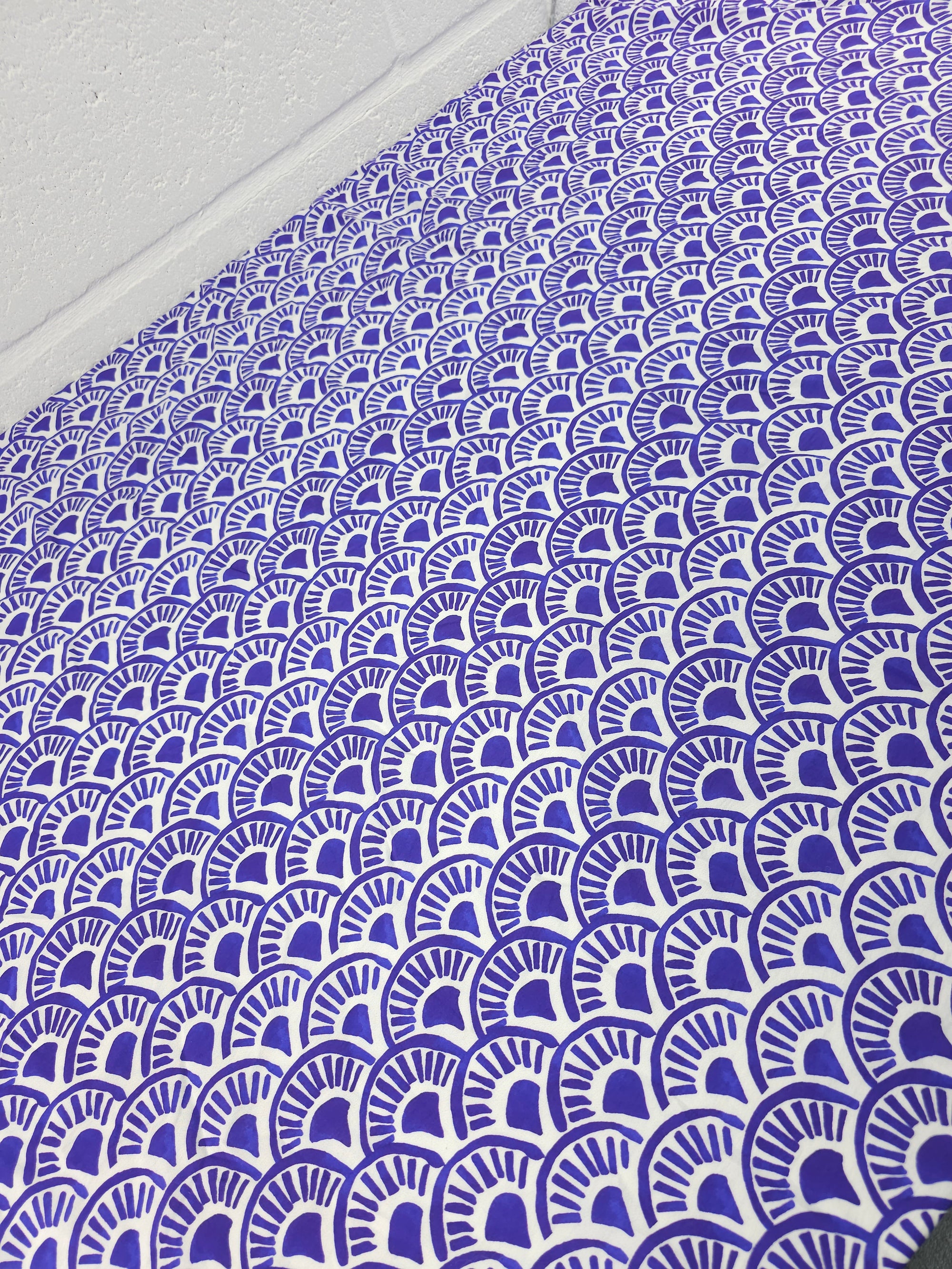 Purple Geometric Scallop Fan Modal Viscose