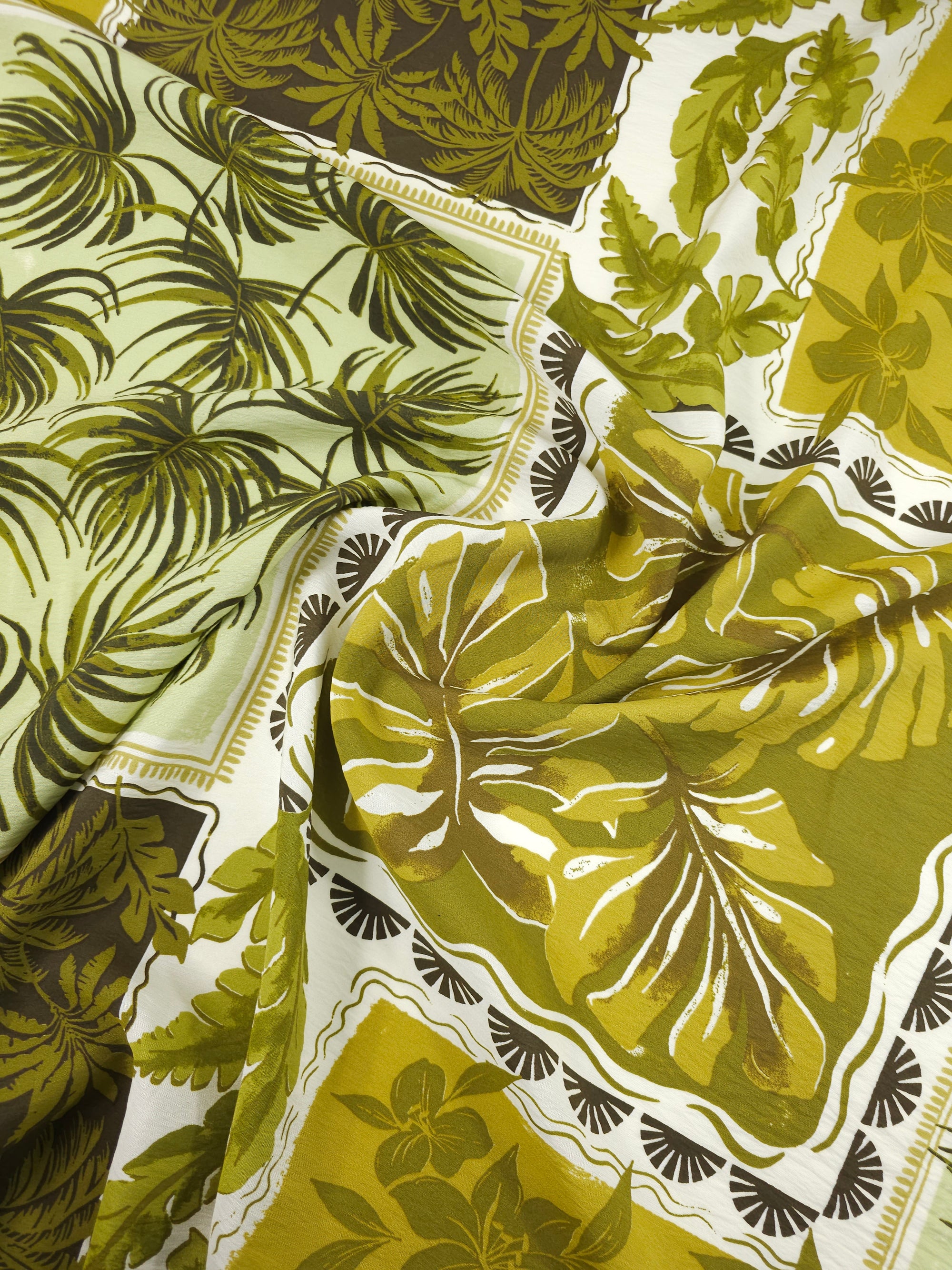 Khaki Palm Leaf Frames Modal Viscose