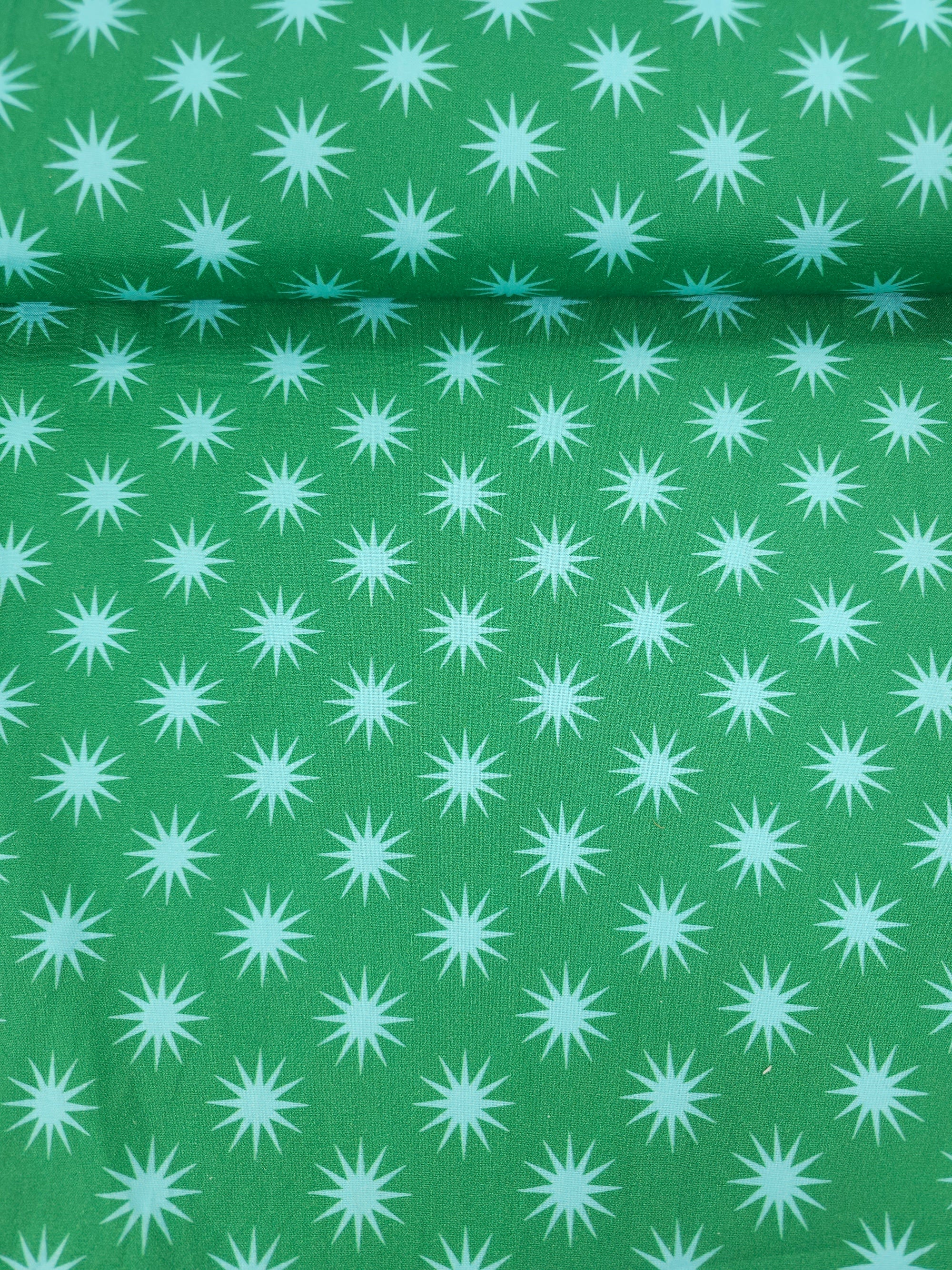 Green/Blue Abstract Star 100% Cotton