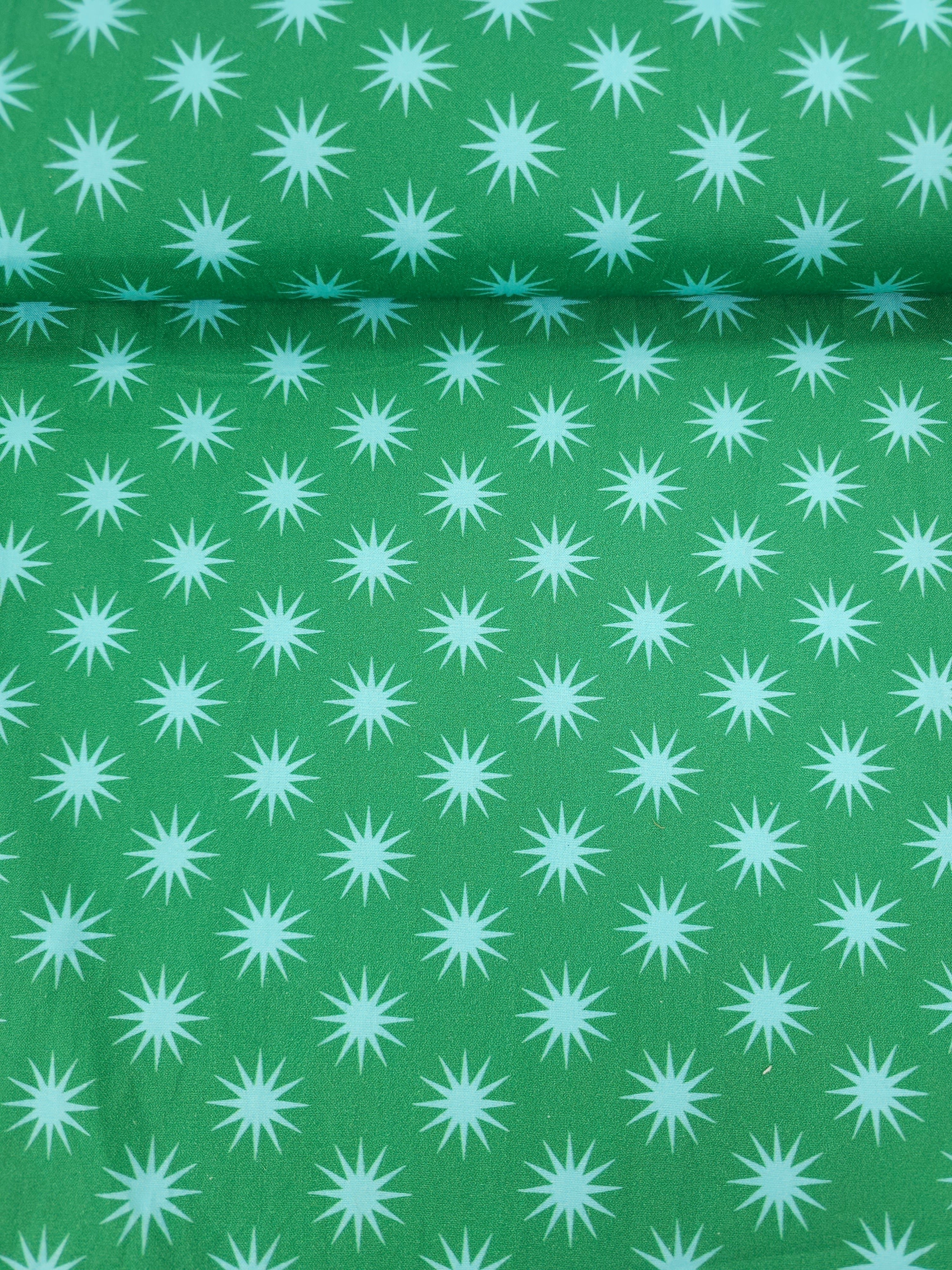 Green/Blue Abstract Star 100% Cotton