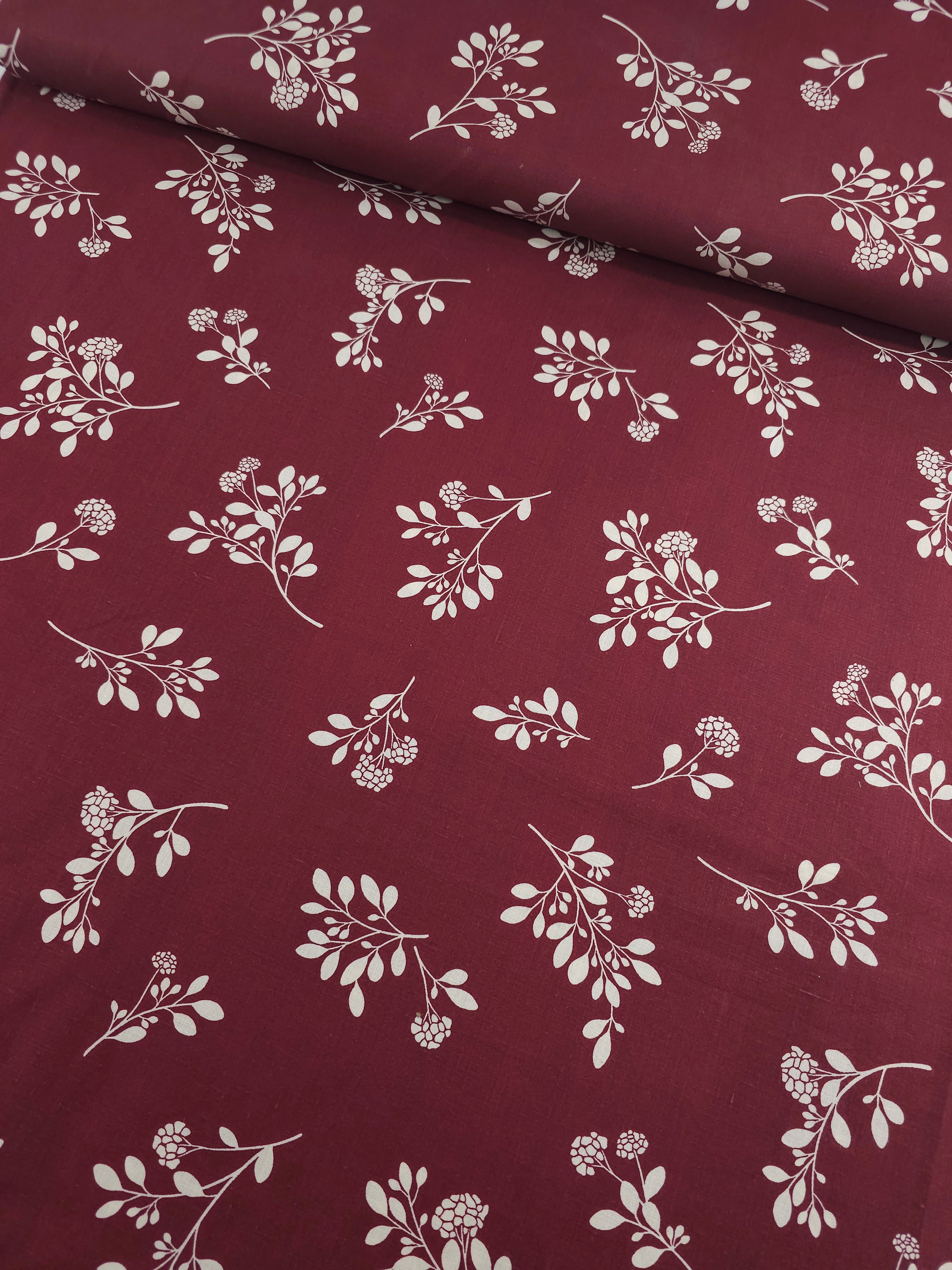 Wine Petal Bouquet 100% Cotton 104"