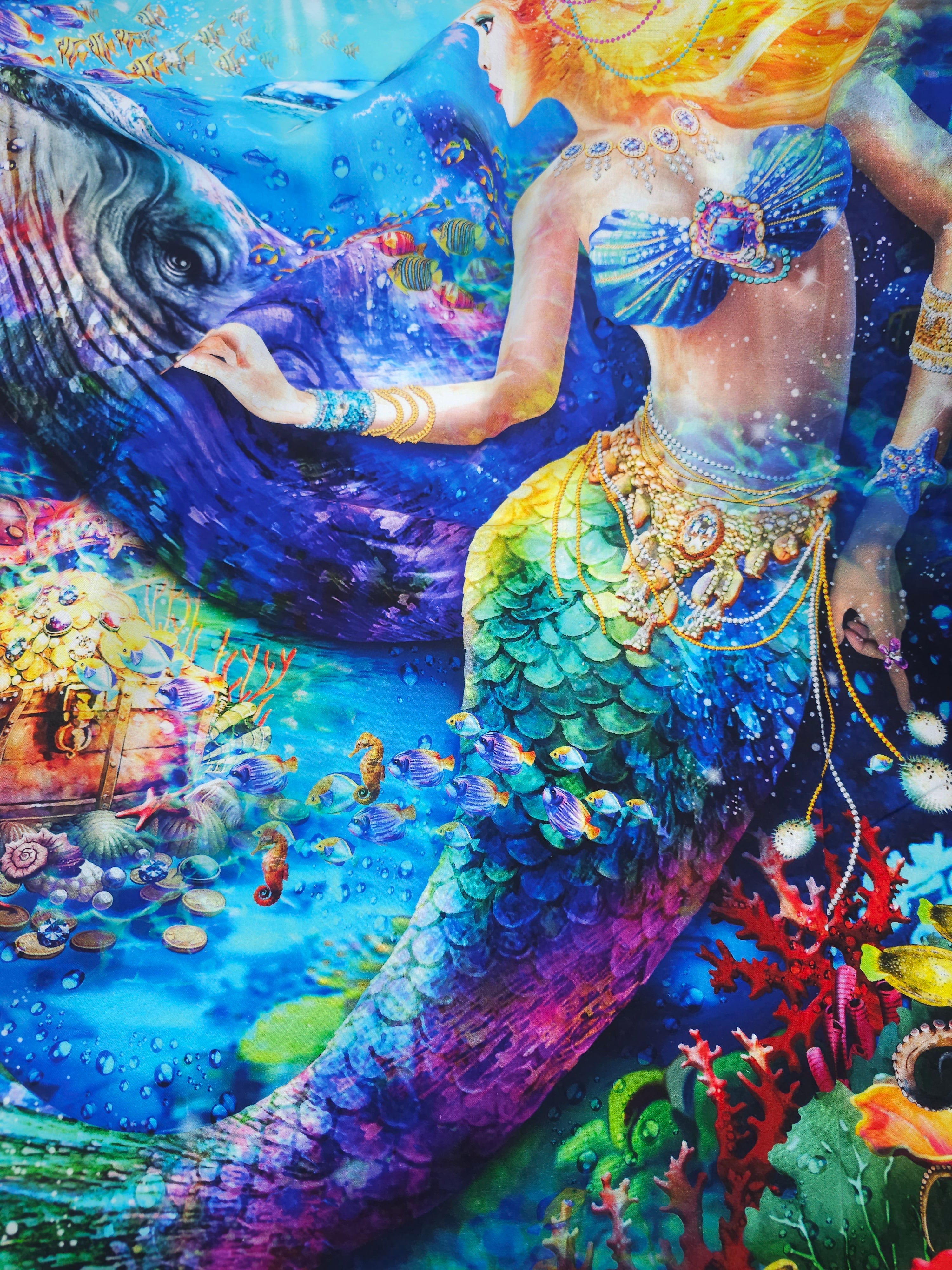 Rainbow mermaid Cotton- 2m piece