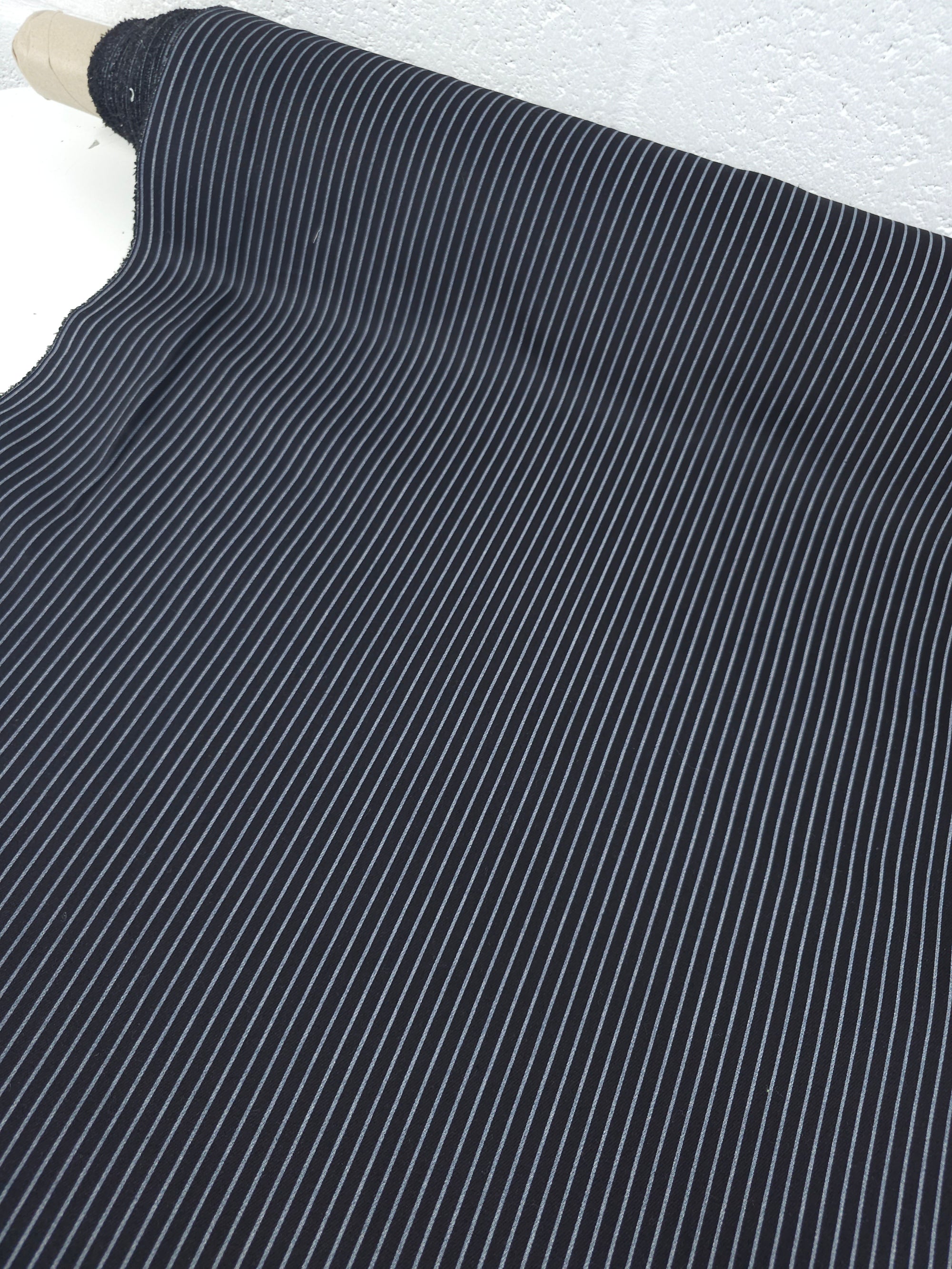 Black/Grey Narrow Pinstripe Denim
